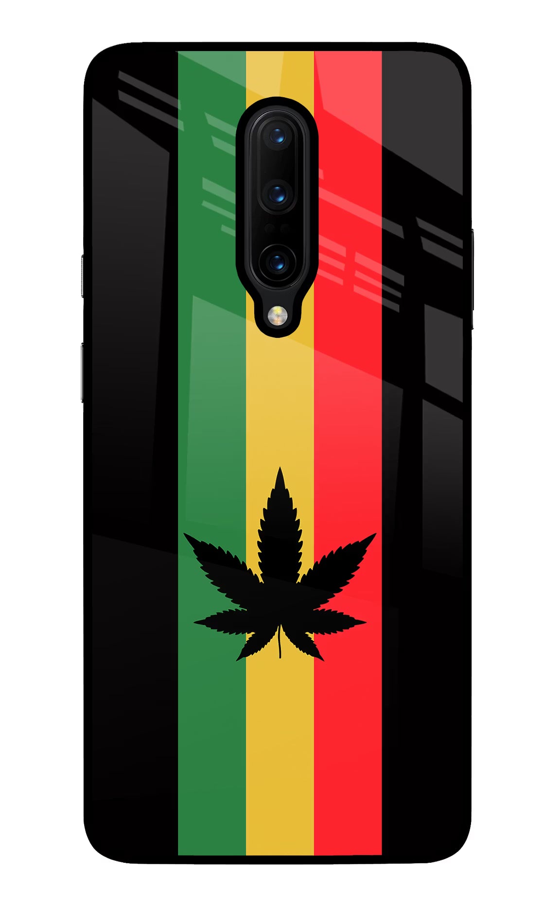 Weed Flag Oneplus 7 Pro Back Cover - Weed Flag Oneplus 7 Pro Glass Case Back Cover by Casekaro Weed Flag Oneplus 7 Pro Glass Case Back Cover by Casekaro