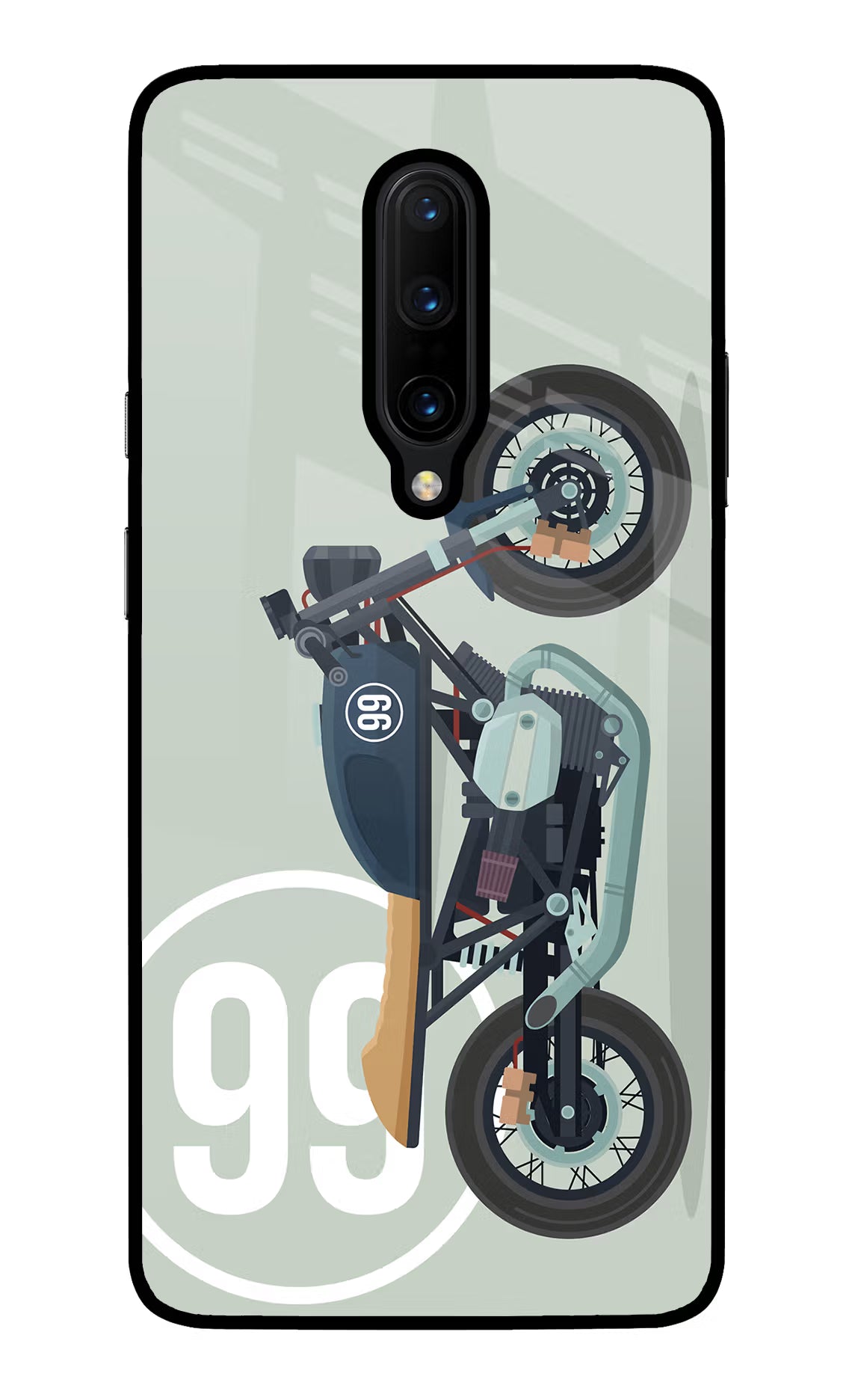 Classic Cafe Racer 99 Oneplus 7 Pro Back Cover - Classic Cafe Racer 99 Oneplus 7 Pro Glass Case Back Cover by Casekaro Classic Cafe Racer 99 Oneplus 7 Pro Glass Case Back Cover by Casekaro