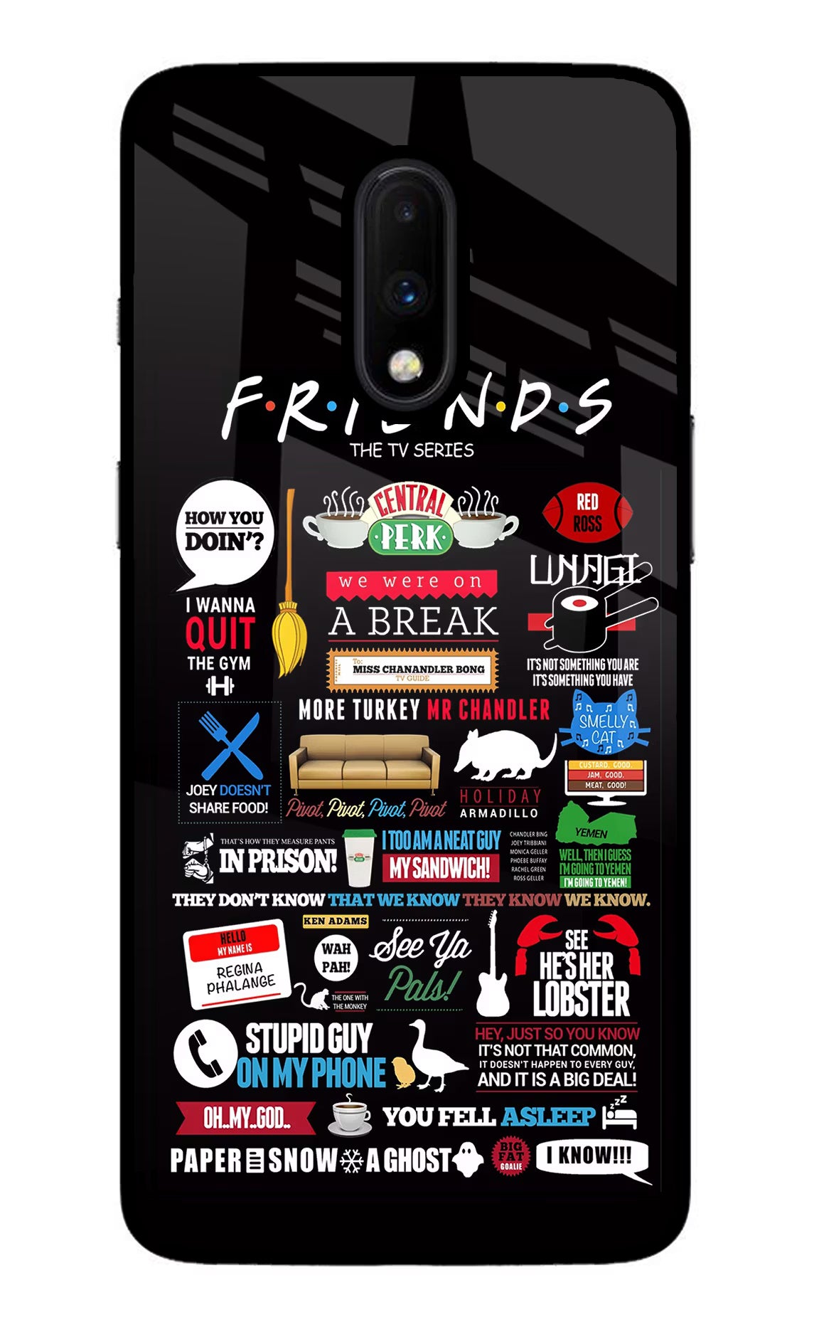 FRIENDS Oneplus 7 Glass Case - FRIENDS Oneplus 7 Glass Case FRIENDS Oneplus 7 Glass Case