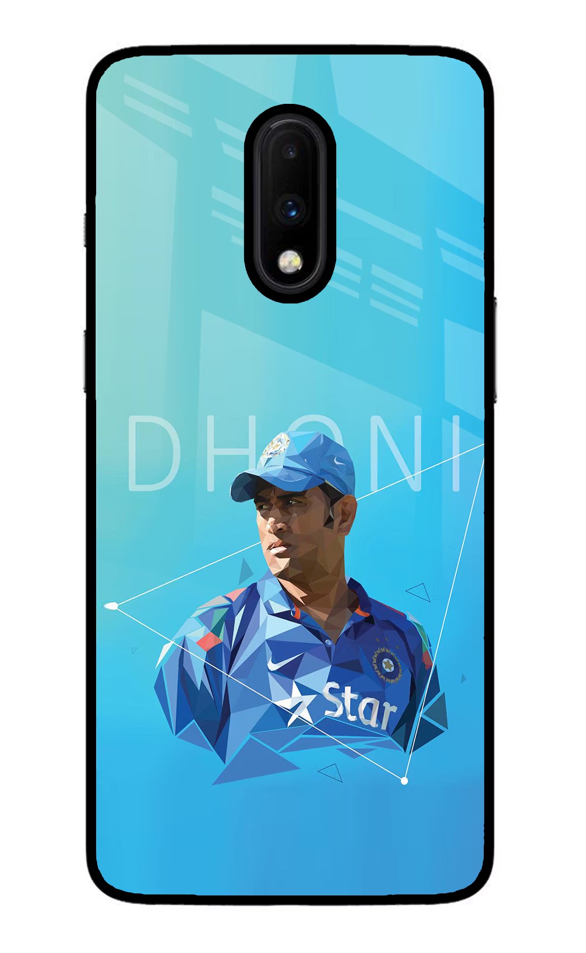 Dhoni Artwork Oneplus 7 Glass Case - Dhoni Artwork Oneplus 7 Glass Case Dhoni Artwork Oneplus 7 Glass Case