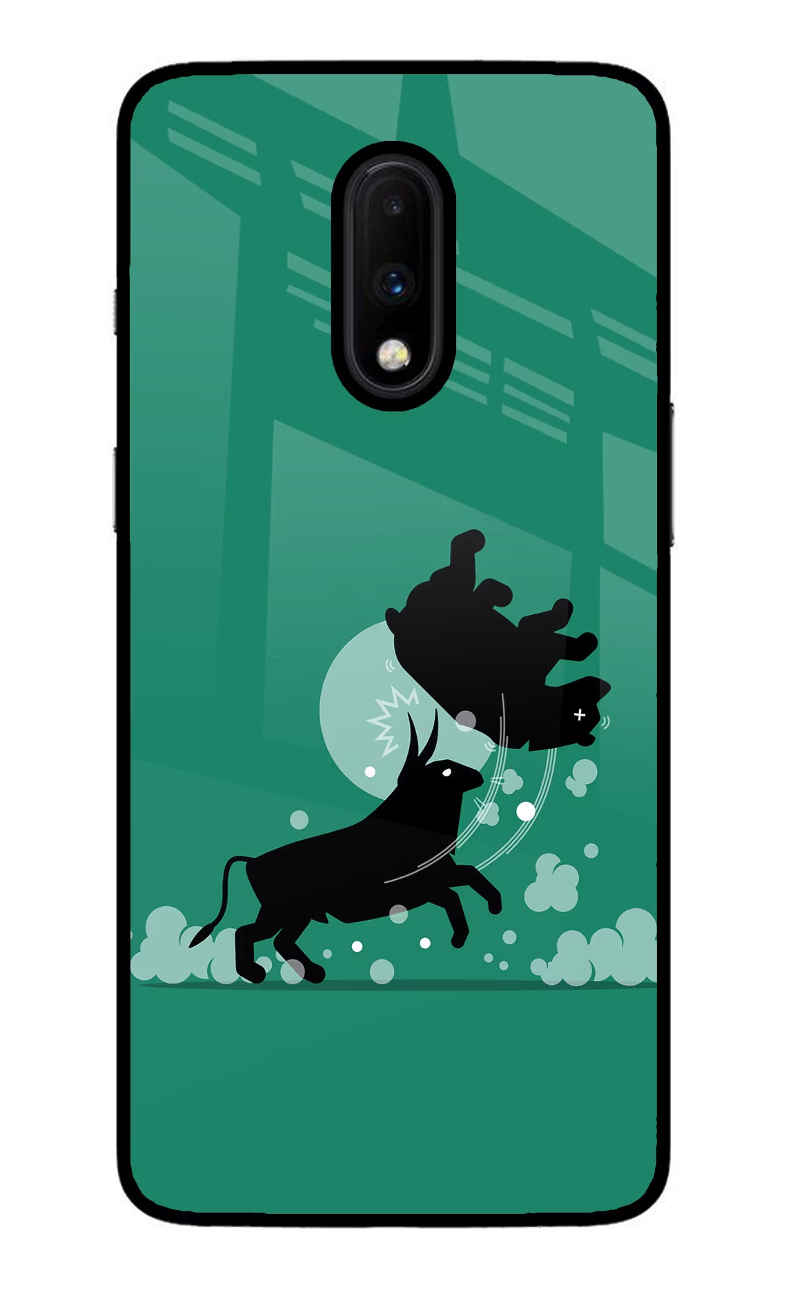 Bull Conqueror Oneplus 7 Glass Case - Bull Conqueror Oneplus 7 Glass Case Bull Conqueror Oneplus 7 Glass Case