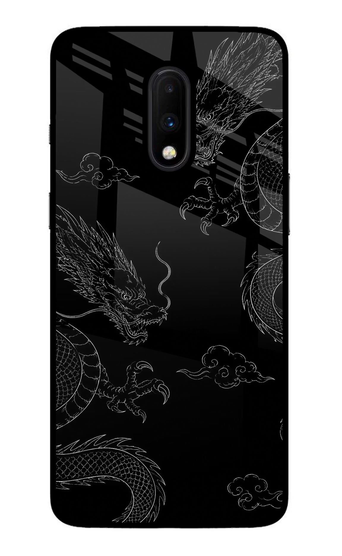 Twin Dragons Oneplus 7 Glass Case - Twin Dragons Oneplus 7 Glass Case Twin Dragons Oneplus 7 Glass Case