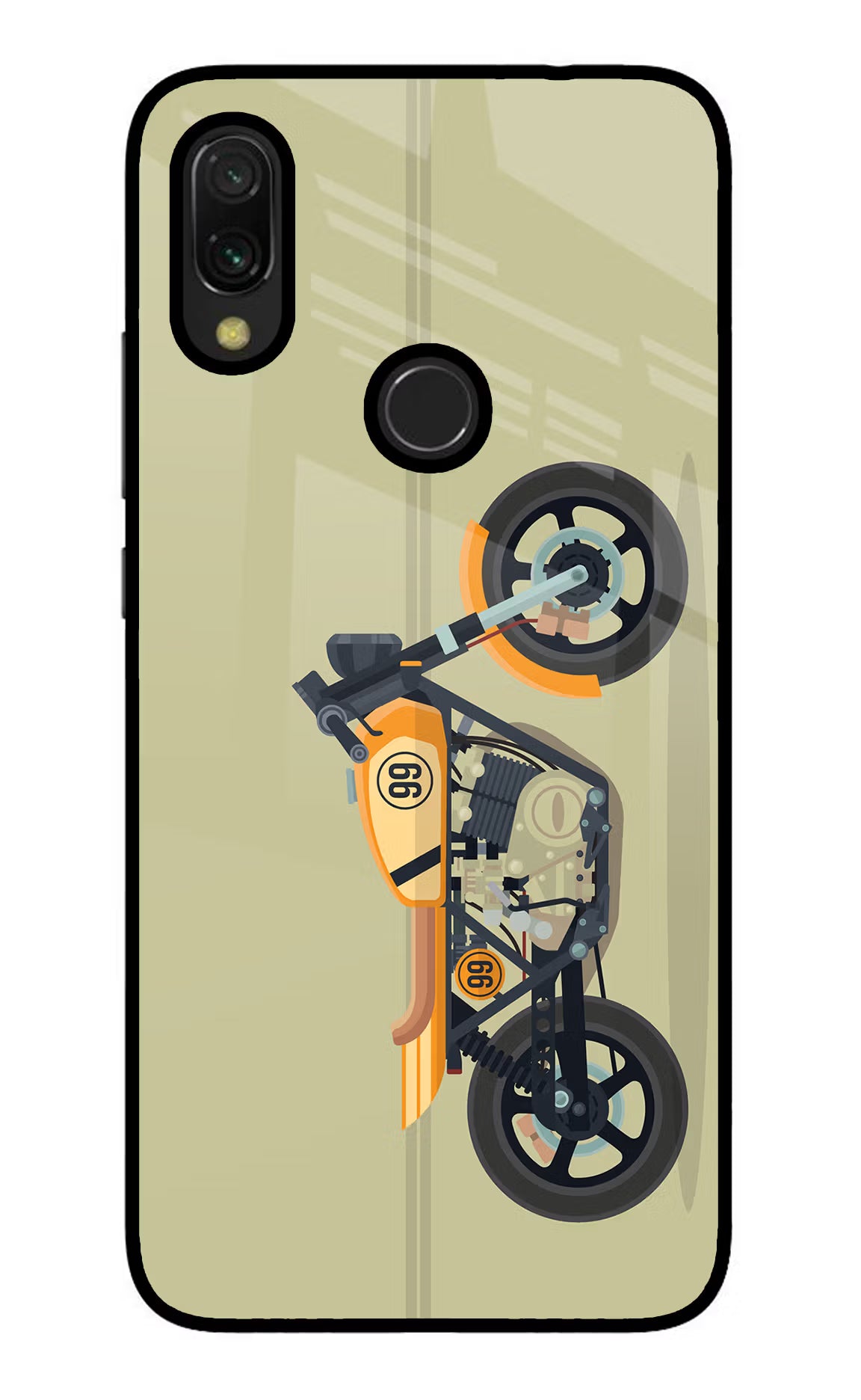 Vertical Speedster Redmi 7 Glass Case - Vertical Speedster Redmi 7 Glass Case Vertical Speedster Redmi 7 Glass Case