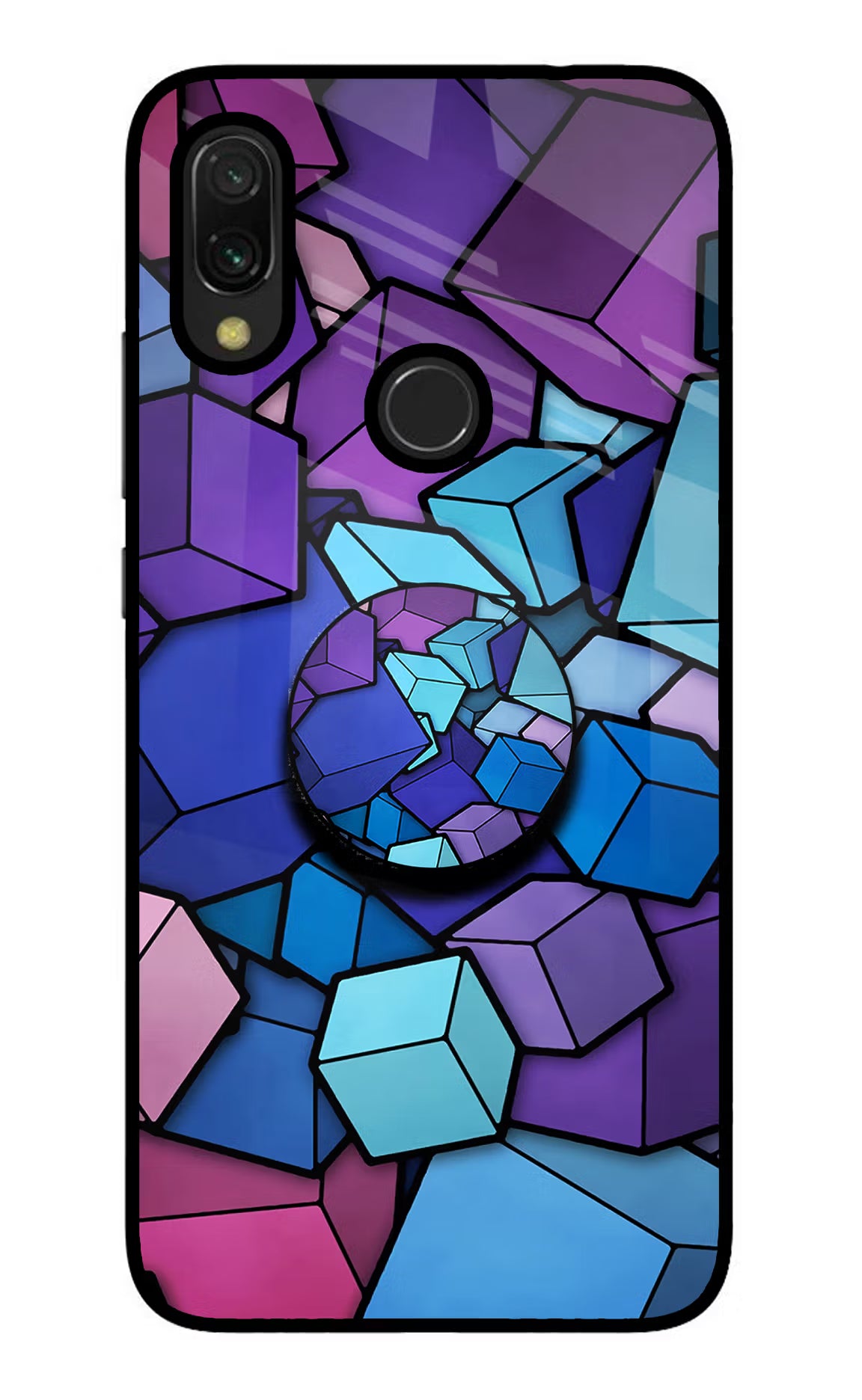 Cubic Abstract Redmi 7 Glass Case - Cubic Abstract Redmi 7 Glass Case Cubic Abstract Redmi 7 Glass Case