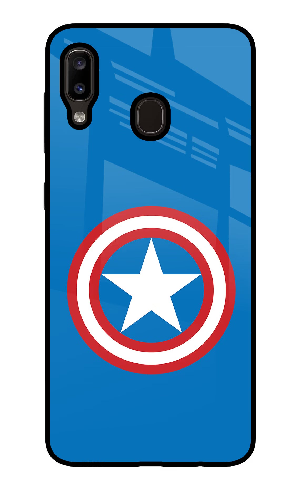 Captain America Logo Samsung A20/M10s Glass Case - Captain America Logo Samsung A20/M10s Glass Case Captain America Logo Samsung A20/M10s Glass Case