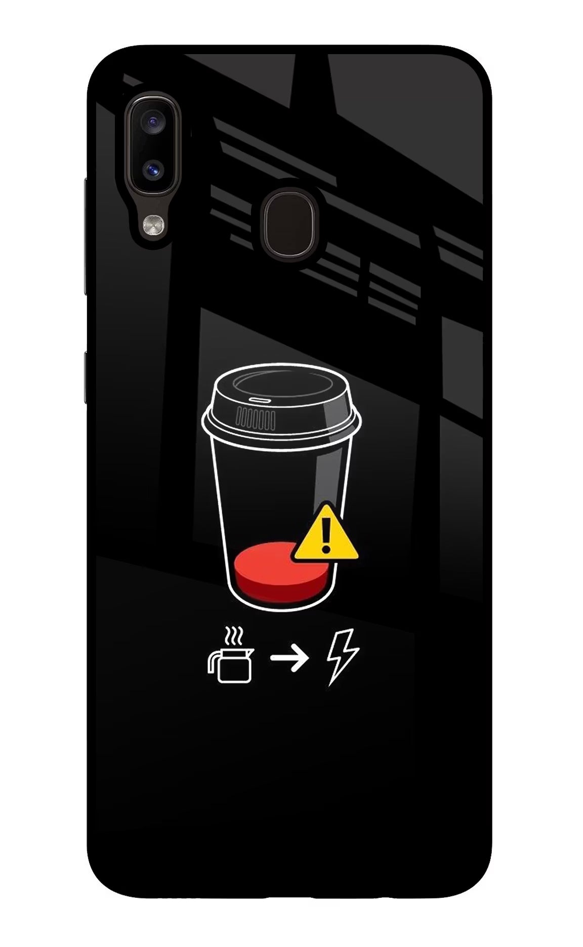 Coffee Samsung A20/M10s Glass Case - Coffee Samsung A20/M10s Glass Case Coffee Samsung A20/M10s Glass Case