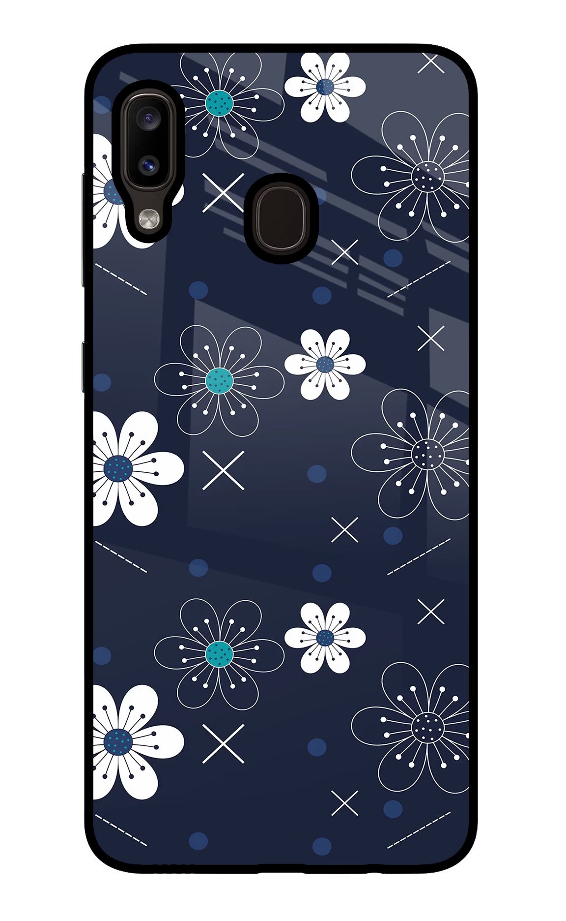 Flowers Samsung A20/M10s Glass Case - Flowers Samsung A20/M10s Glass Case Flowers Samsung A20/M10s Glass Case