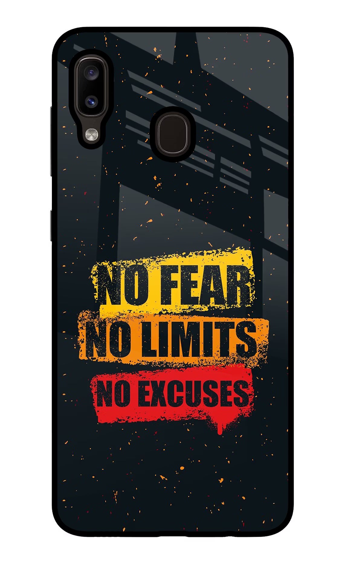 No Fear No Limits No Excuse Samsung A20/M10s Glass Case - No Fear No Limits No Excuse Samsung A20/M10s Glass Case No Fear No Limits No Excuse Samsung A20/M10s Glass Case