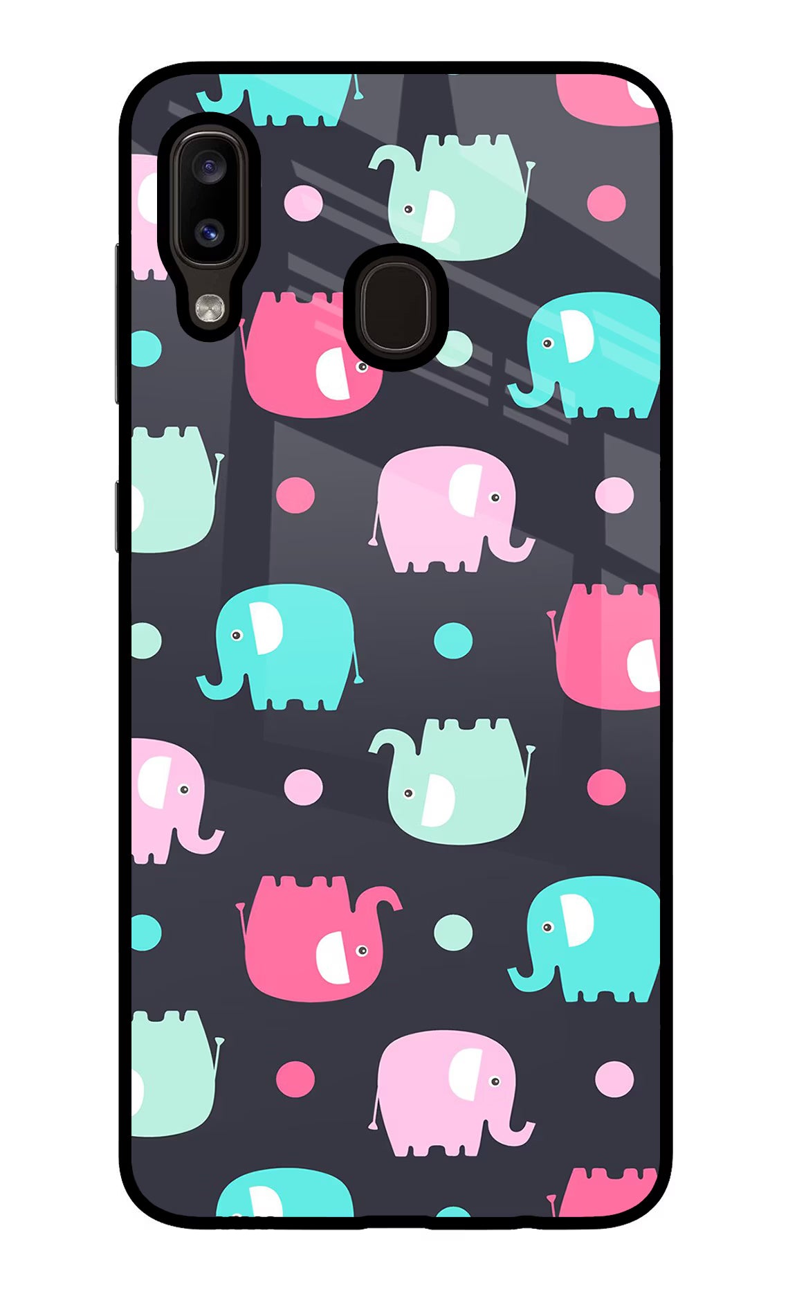 Elephants Samsung A20/M10s Glass Case - Elephants Samsung A20/M10s Glass Case Elephants Samsung A20/M10s Glass Case