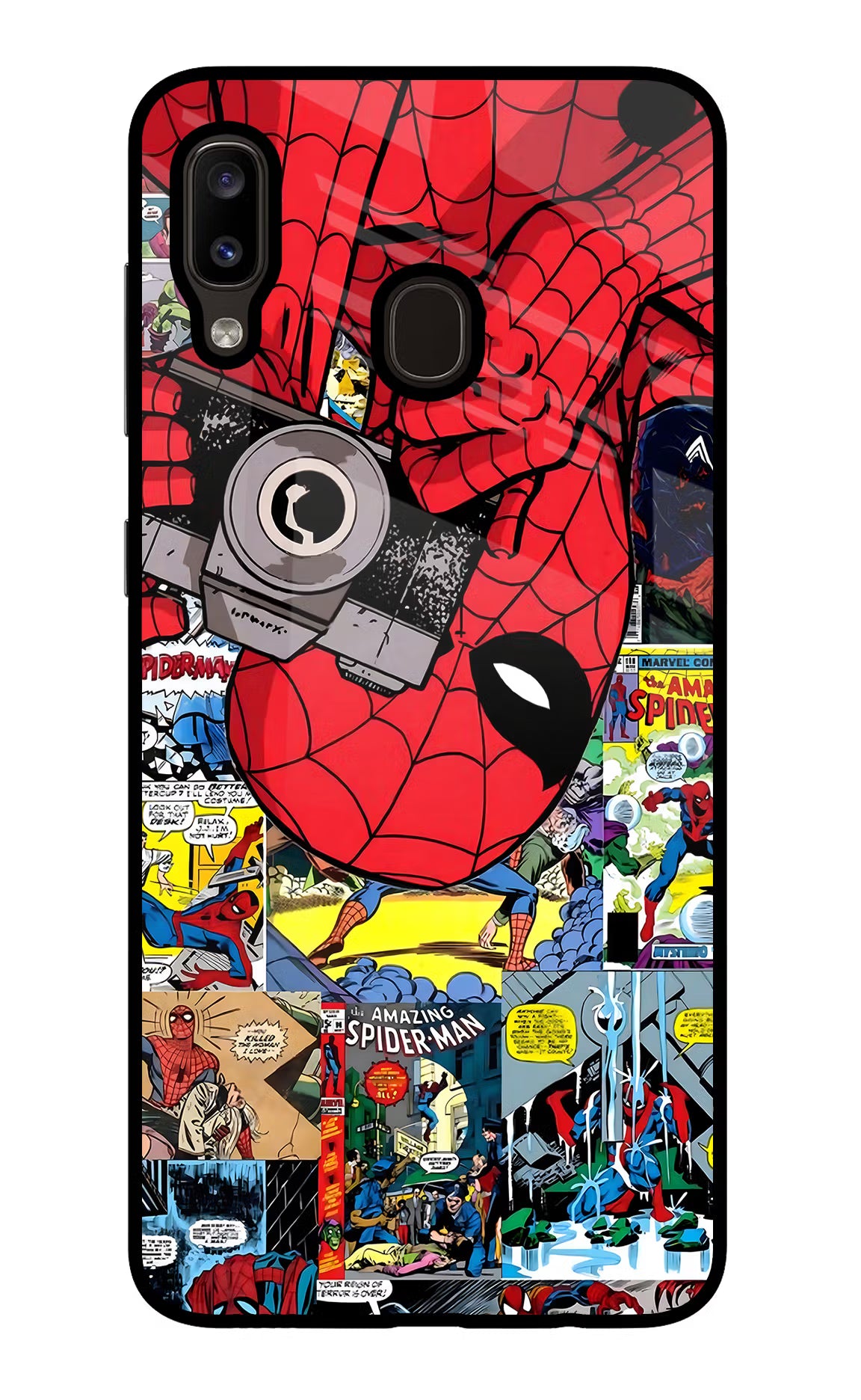 Spider Man Samsung A20/M10s Glass Case - Spider Man Samsung A20/M10s Glass Case Spider Man Samsung A20/M10s Glass Case