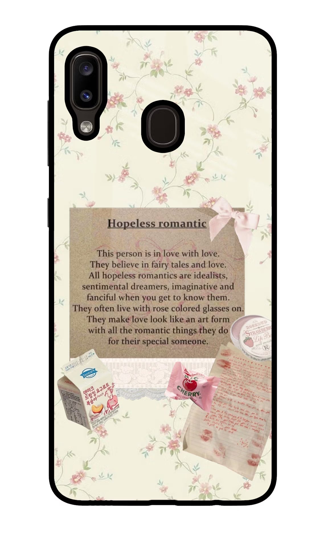 Hopeless Romantic Samsung A20/M10s Glass Case - Hopeless Romantic Samsung A20/M10s Glass Case Hopeless Romantic Samsung A20/M10s Glass Case