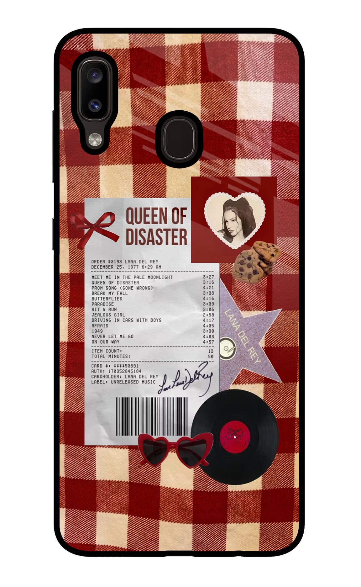 Queen of Disaster Samsung A20/M10s Glass Case - Queen of Disaster Samsung A20/M10s Glass Case Queen of Disaster Samsung A20/M10s Glass Case