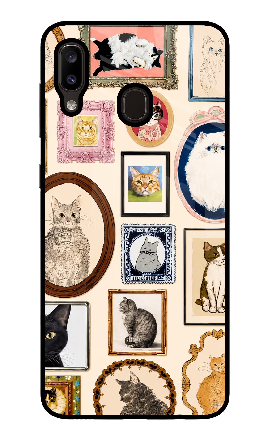 Mirror Cats Samsung A20/M10s Glass Case - Mirror Cats Samsung A20/M10s Glass Case Mirror Cats Samsung A20/M10s Glass Case