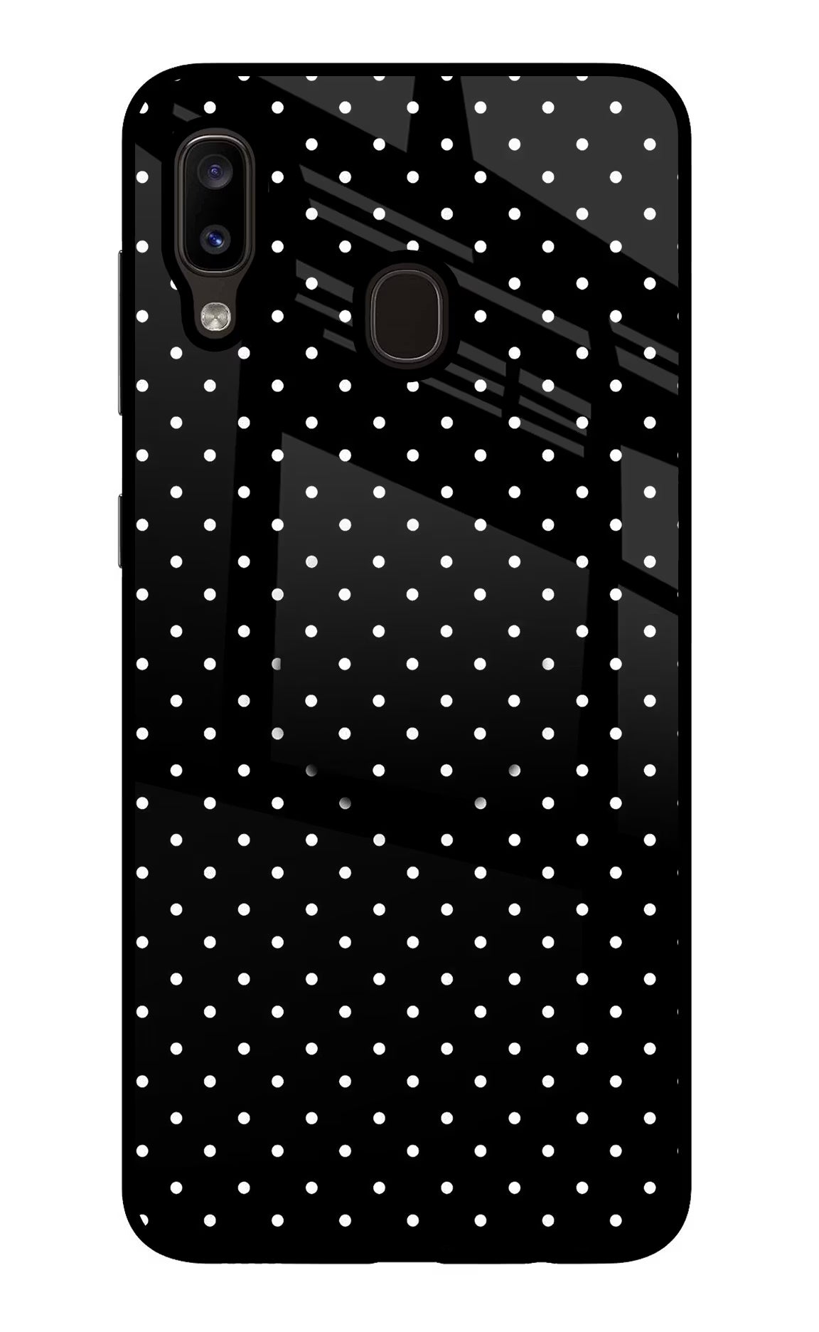 White Dots Samsung A20/M10s Glass Case - White Dots Samsung A20/M10s Glass Case White Dots Samsung A20/M10s Glass Case