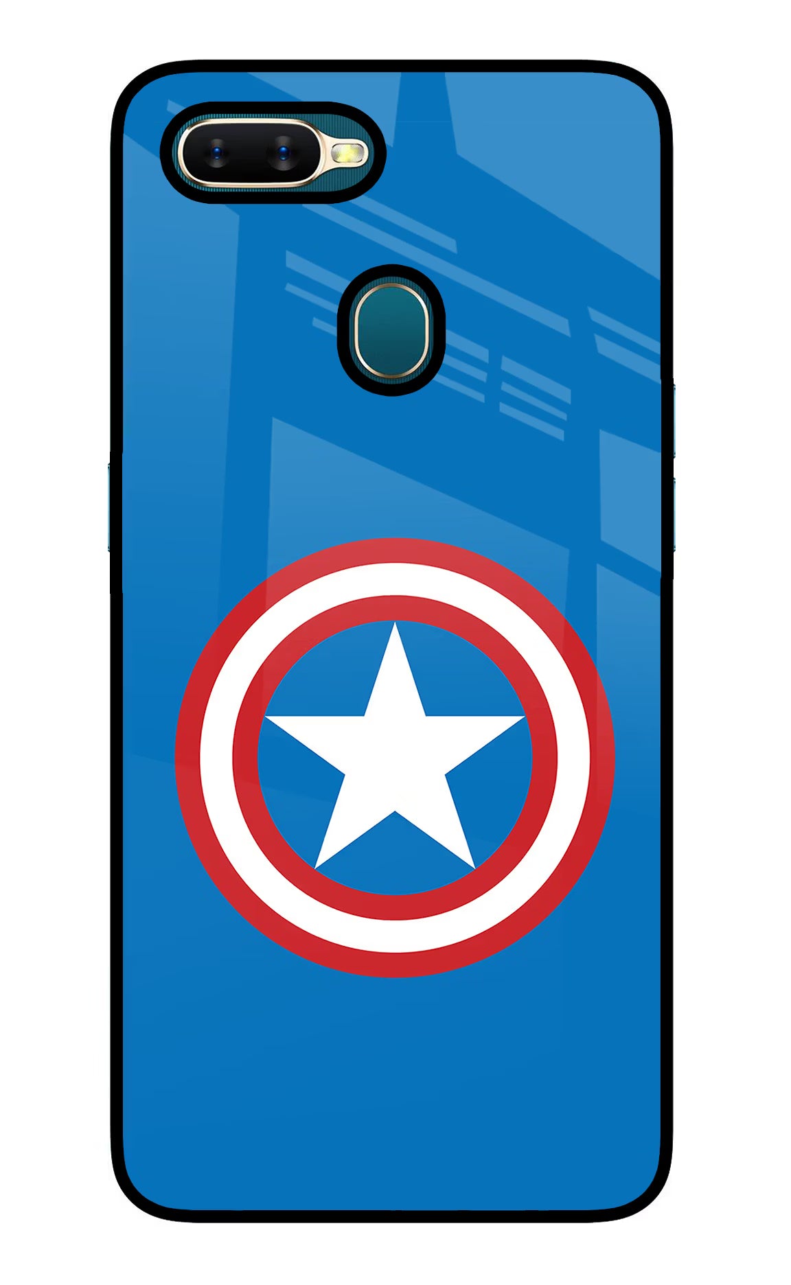 Captain America Logo Oppo A7/A5s/A12 Glass Case - Captain America Logo Oppo A7/A5s/A12 Glass Case Captain America Logo Oppo A7/A5s/A12 Glass Case