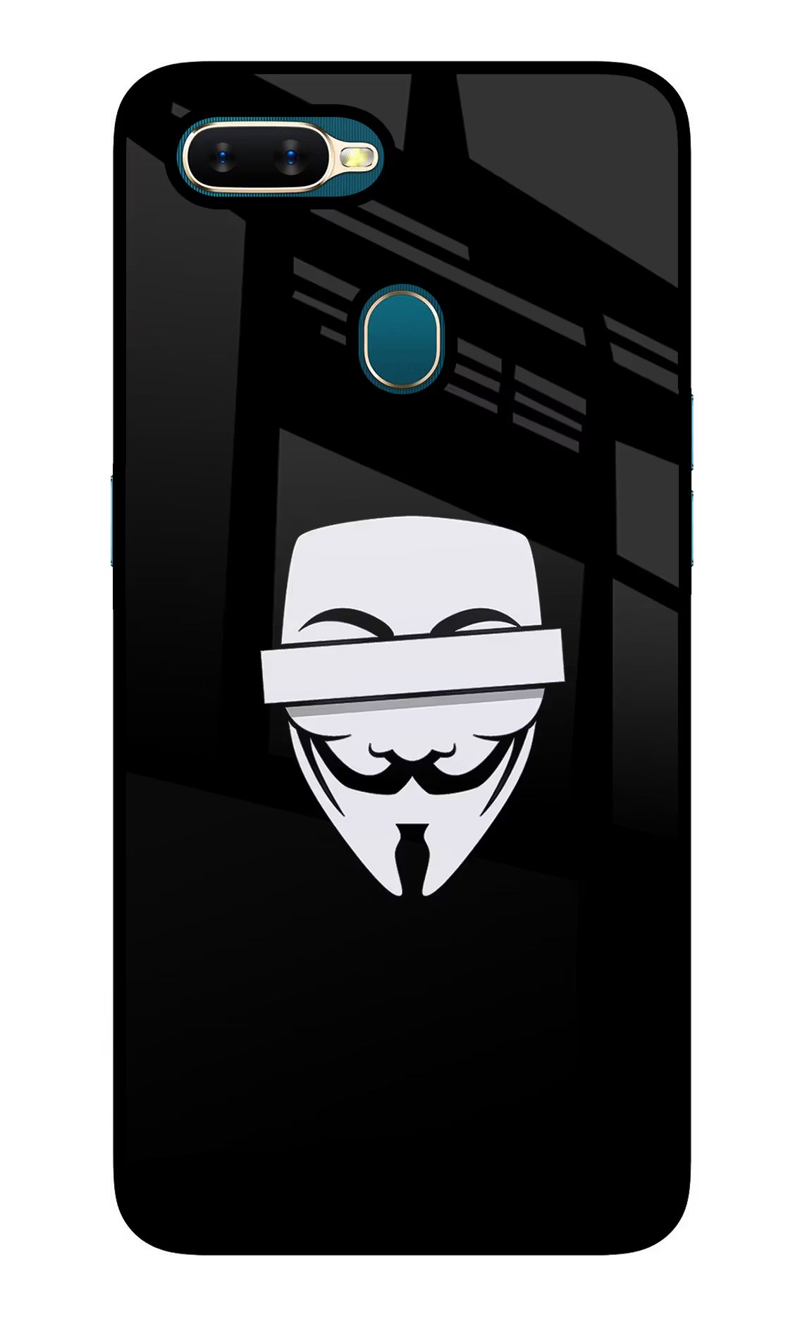 Anonymous Face Oppo A7/A5s/A12 Glass Case - Anonymous Face Oppo A7/A5s/A12 Glass Case Anonymous Face Oppo A7/A5s/A12 Glass Case