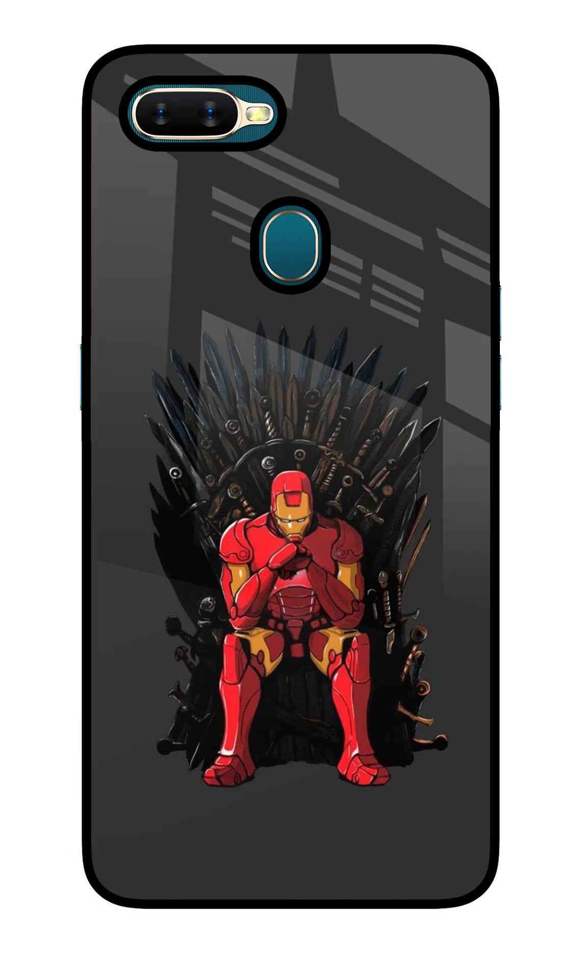 Ironman Throne Oppo A7/A5s/A12 Glass Case - Ironman Throne Oppo A7/A5s/A12 Glass Case Ironman Throne Oppo A7/A5s/A12 Glass Case