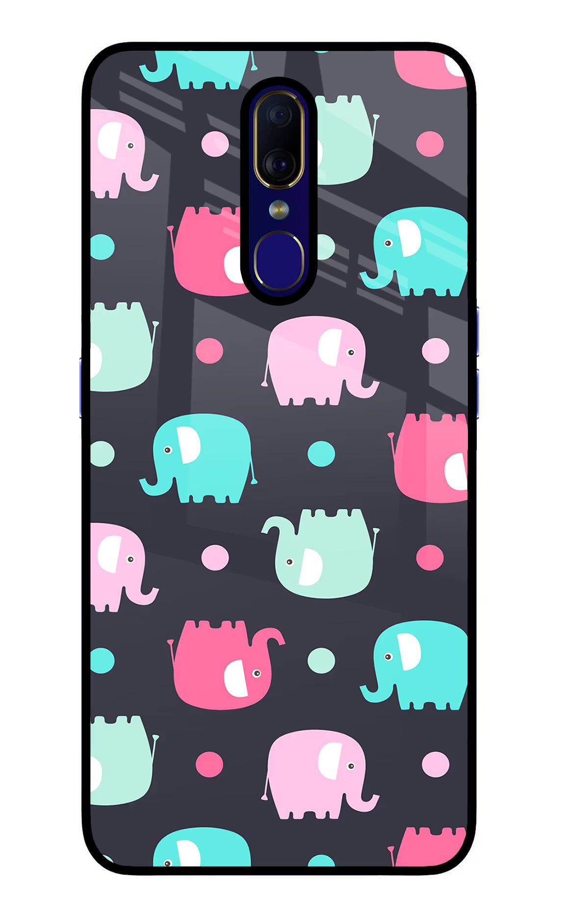 Elephants Oppo F11 Glass Case - Elephants Oppo F11 Glass Case Elephants Oppo F11 Glass Case