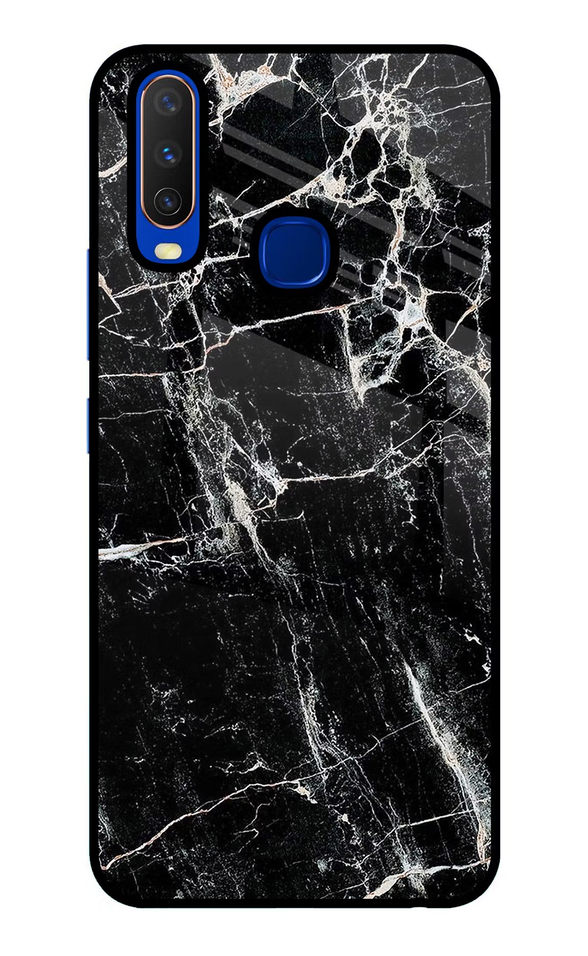 Black Marble Texture Vivo Y15/Y17 Glass Case - Black Marble Texture Vivo Y15/Y17 Glass Case Black Marble Texture Vivo Y15/Y17 Glass Case
