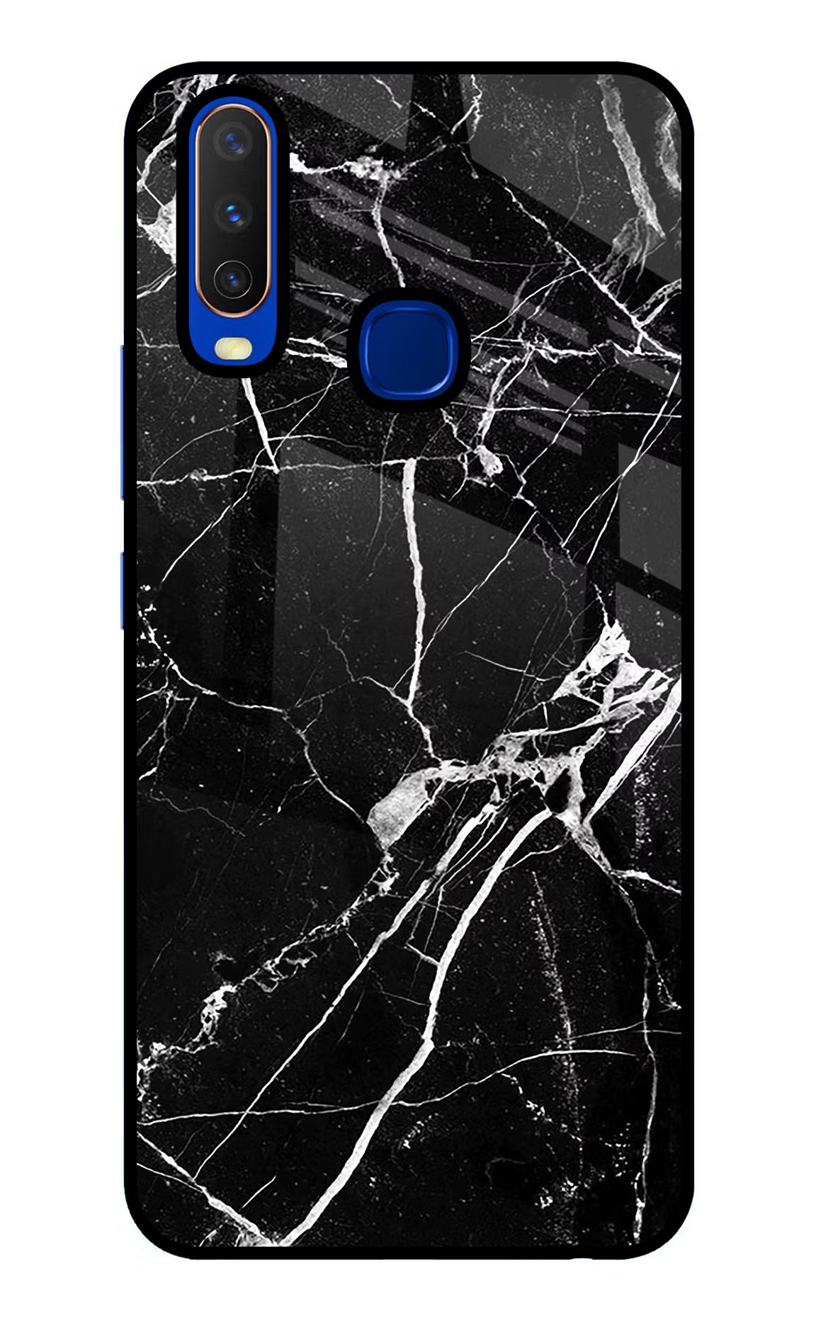 Black Marble Pattern Vivo Y15/Y17 Glass Case - Black Marble Pattern Vivo Y15/Y17 Glass Case Black Marble Pattern Vivo Y15/Y17 Glass Case