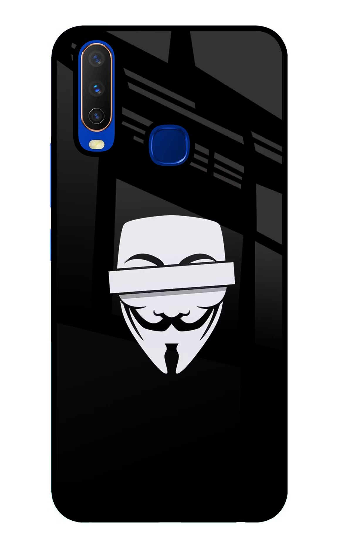 Anonymous Face Vivo Y15/Y17 Glass Case - Anonymous Face Vivo Y15/Y17 Glass Case Anonymous Face Vivo Y15/Y17 Glass Case