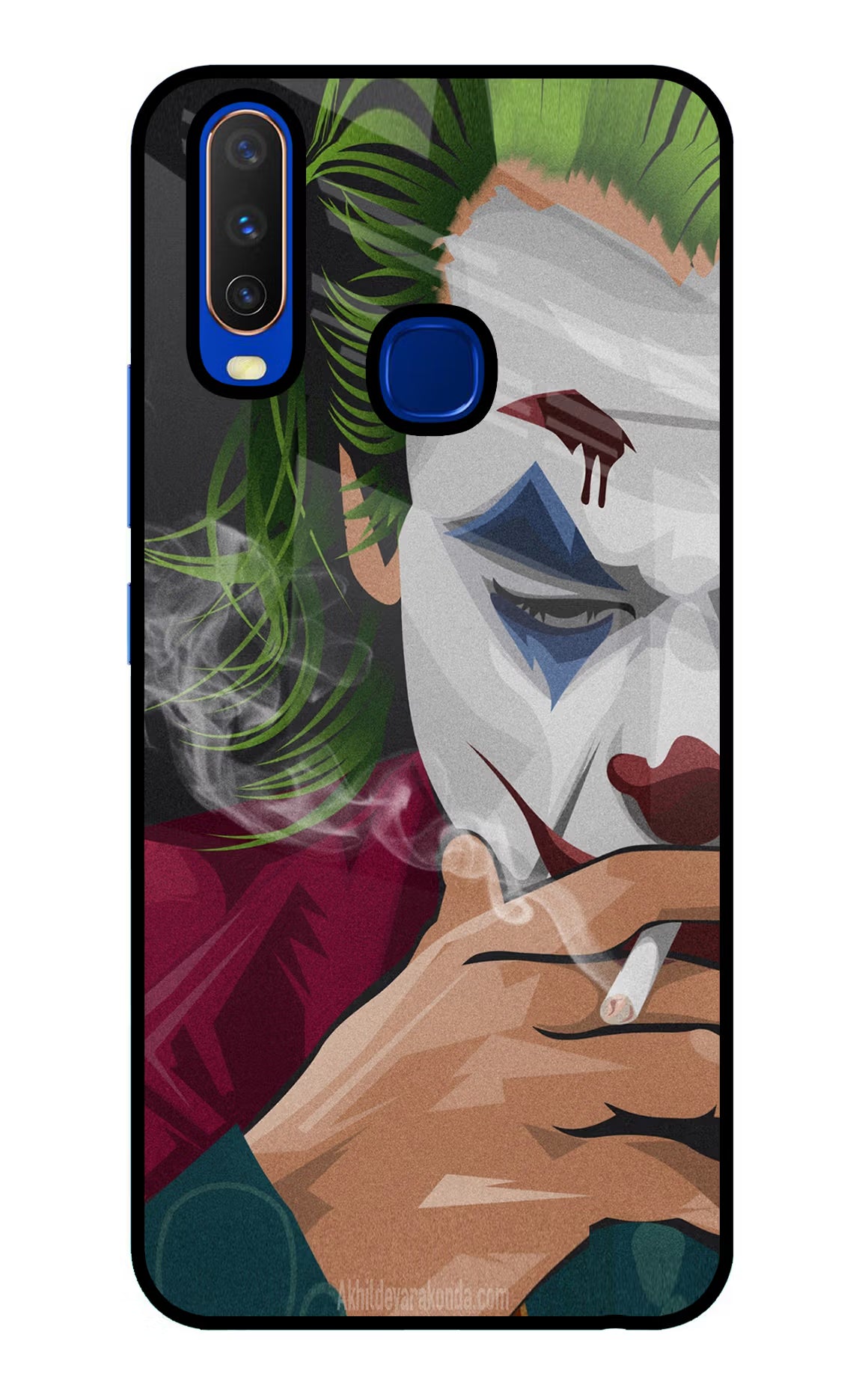 Joker Smoking Vivo Y15/Y17 Glass Case - Joker Smoking Vivo Y15/Y17 Glass Case Joker Smoking Vivo Y15/Y17 Glass Case