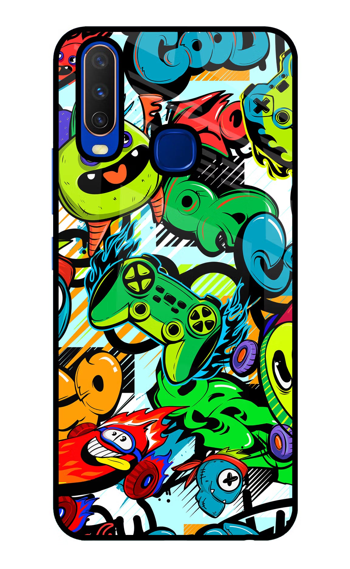 Game Doodle Vivo Y15/Y17 Glass Case - Game Doodle Vivo Y15/Y17 Glass Case Game Doodle Vivo Y15/Y17 Glass Case