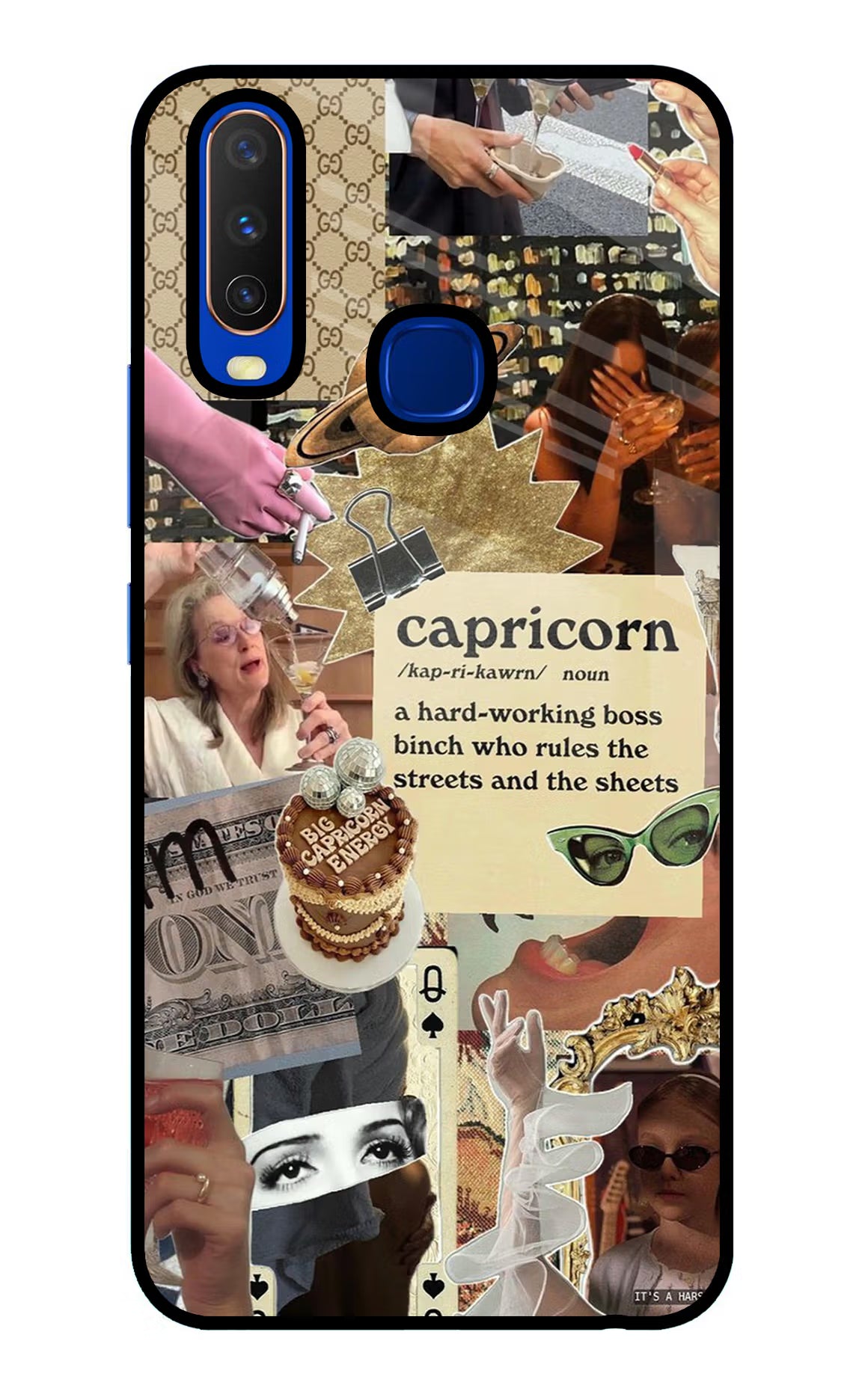 Capricorn Zodiac Vivo Y15/Y17 Glass Case - Capricorn Zodiac Vivo Y15/Y17 Glass Case Capricorn Zodiac Vivo Y15/Y17 Glass Case