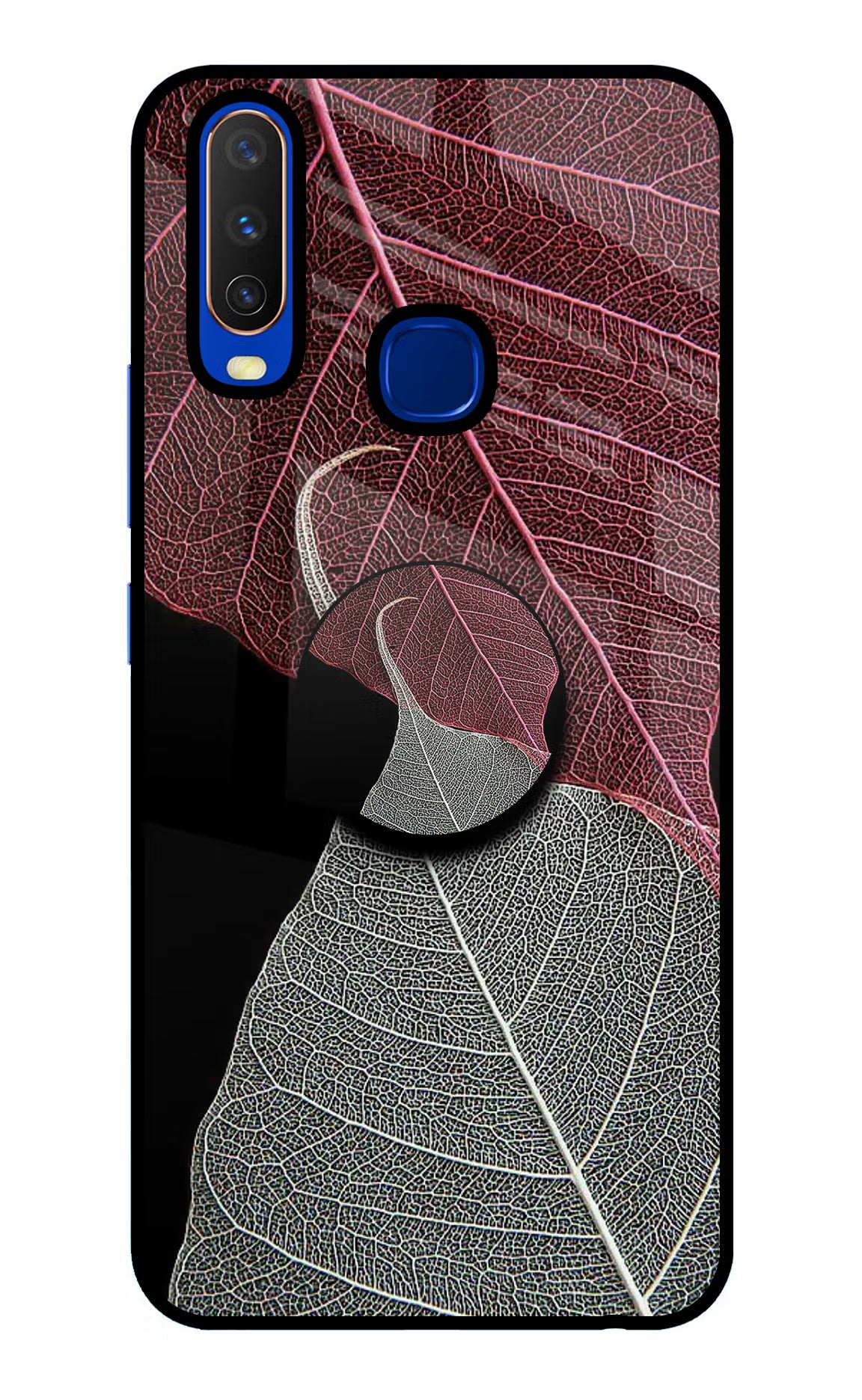Leaf Pattern Vivo Y15/Y17 Glass Case - Leaf Pattern Vivo Y15/Y17 Glass Case Leaf Pattern Vivo Y15/Y17 Glass Case