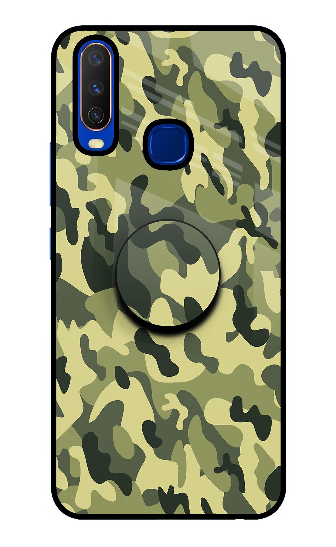 Camouflage Vivo Y15/Y17 Glass Case - Camouflage Vivo Y15/Y17 Glass Case Camouflage Vivo Y15/Y17 Glass Case