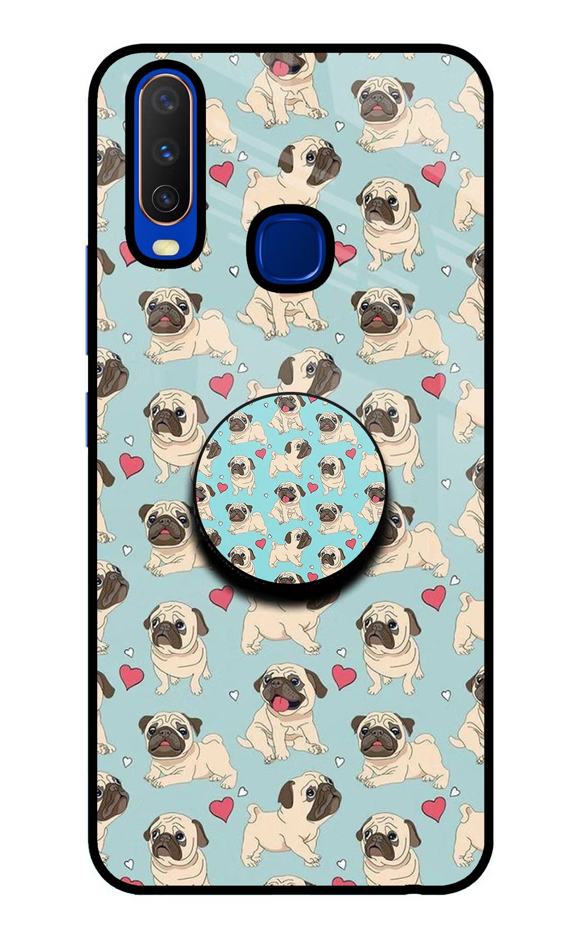 Pug Dog Vivo Y15/Y17 Glass Case - Pug Dog Vivo Y15/Y17 Glass Case Pug Dog Vivo Y15/Y17 Glass Case