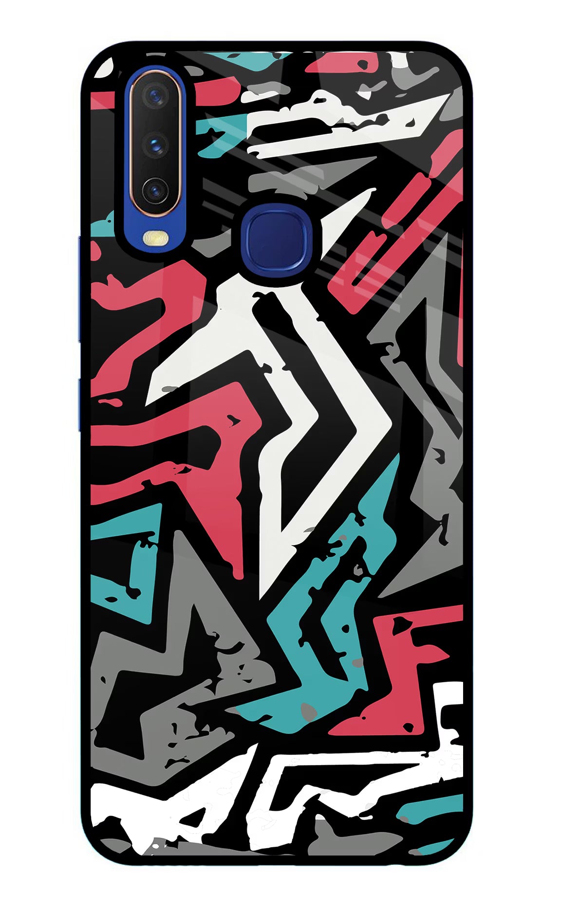 Geometric Graffiti Vivo Y11/Y12/U10 Glass Case - Geometric Graffiti Vivo Y11/Y12/U10 Glass Case Geometric Graffiti Vivo Y11/Y12/U10 Glass Case