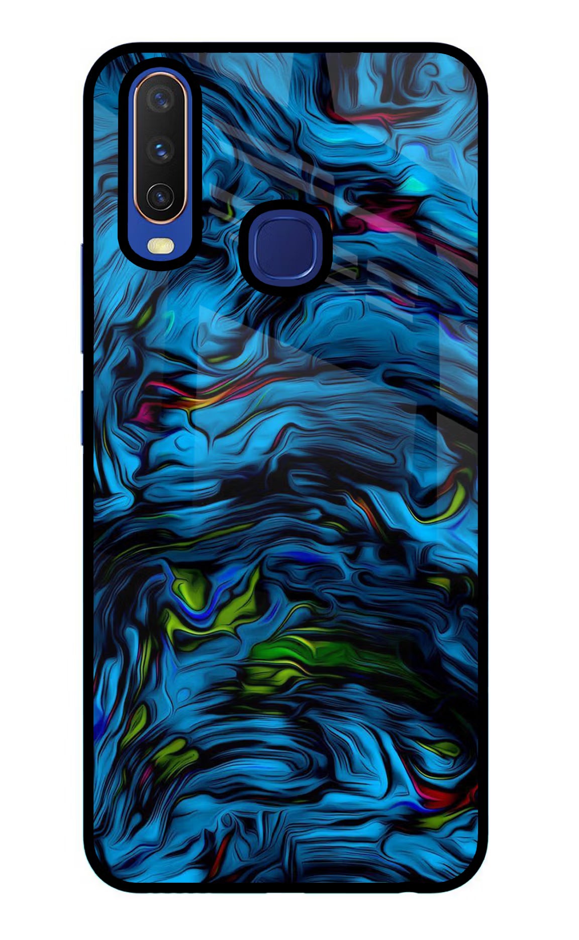 Dark Blue Abstract Vivo Y11/Y12/U10 Glass Case - Dark Blue Abstract Vivo Y11/Y12/U10 Glass Case Dark Blue Abstract Vivo Y11/Y12/U10 Glass Case