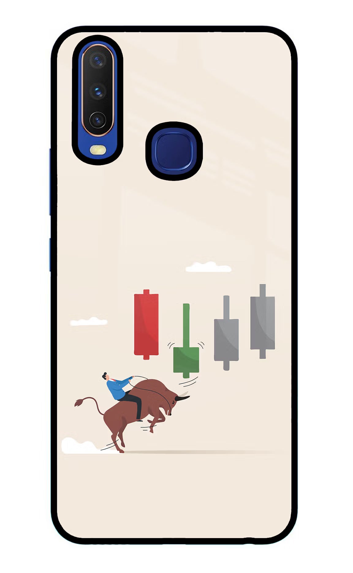 Bull Trading Momentum Vivo Y11/Y12/U10 Glass Case - Bull Trading Momentum Vivo Y11/Y12/U10 Glass Case Bull Trading Momentum Vivo Y11/Y12/U10 Glass Case