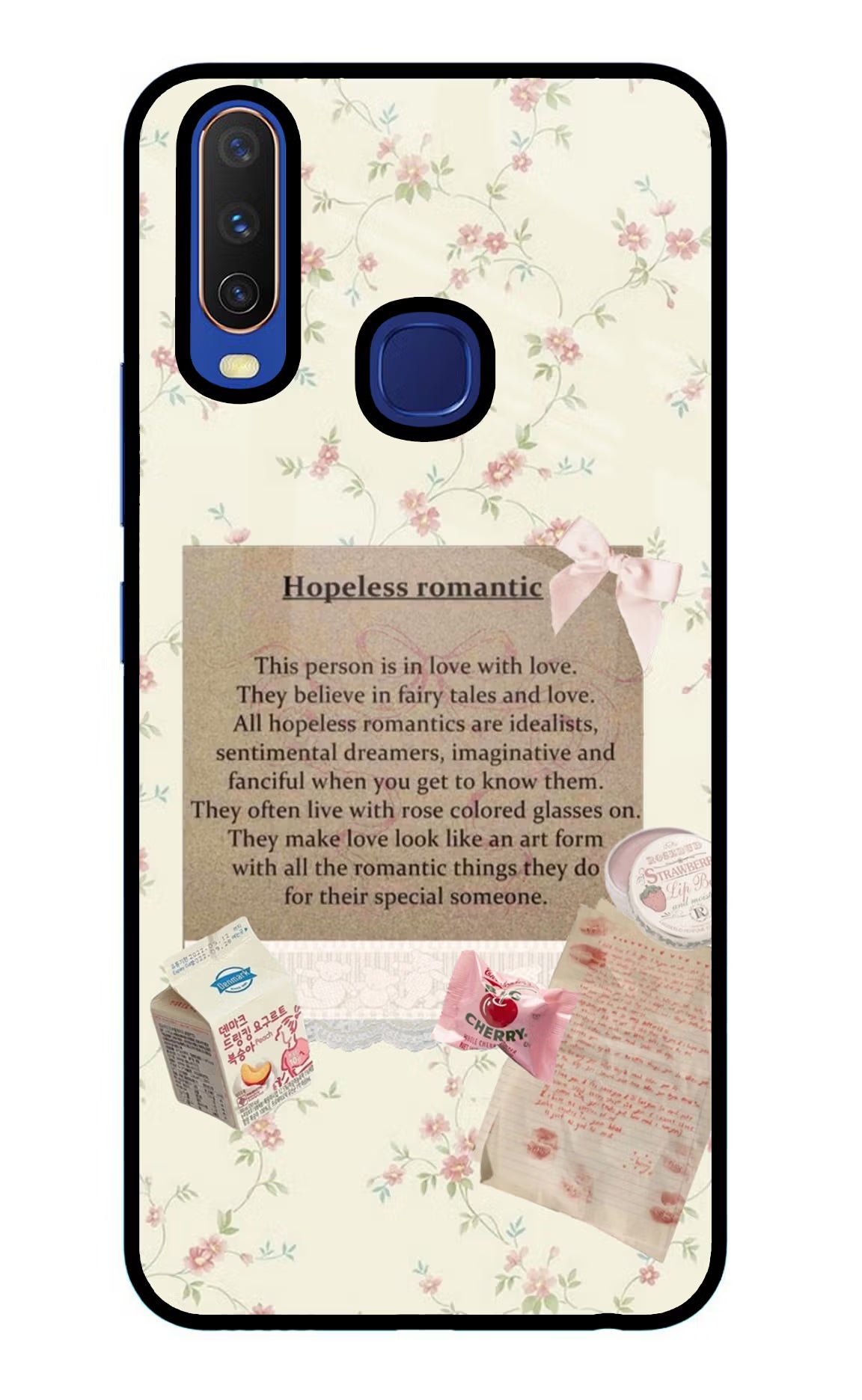 Hopeless Romantic Vivo Y11/Y12/U10 Glass Case - Hopeless Romantic Vivo Y11/Y12/U10 Glass Case Hopeless Romantic Vivo Y11/Y12/U10 Glass Case