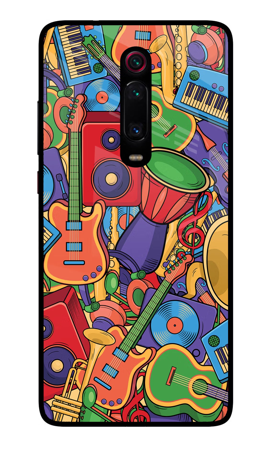 Music Instrument Doodle Redmi K20 Pro Glass Case - Music Instrument Doodle Redmi K20 Pro Glass Case Music Instrument Doodle Redmi K20 Pro Glass Case
