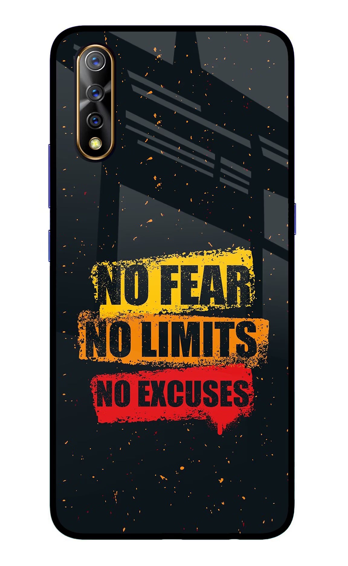 No Fear No Limits No Excuse Vivo S1/Z1x Glass Case - No Fear No Limits No Excuse Vivo S1/Z1x Glass Case No Fear No Limits No Excuse Vivo S1/Z1x Glass Case
