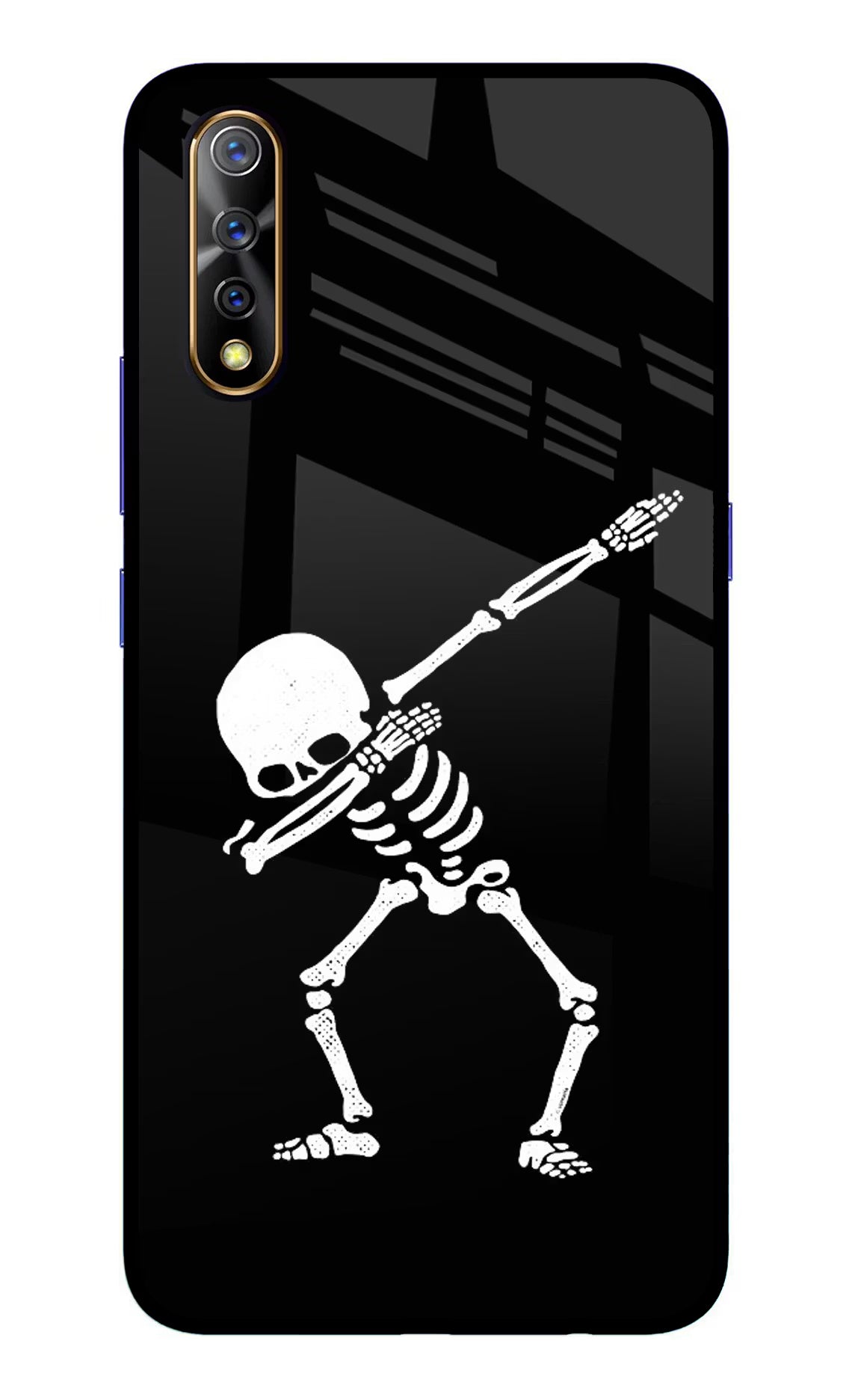 Dabbing Skeleton Art Vivo S1/Z1x Glass Case - Dabbing Skeleton Art Vivo S1/Z1x Glass Case Dabbing Skeleton Art Vivo S1/Z1x Glass Case