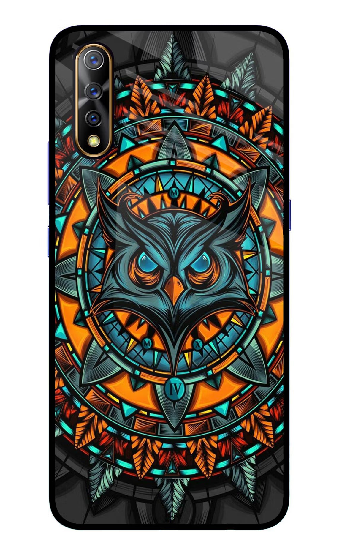 Angry Owl Art Vivo S1/Z1x Glass Case - Angry Owl Art Vivo S1/Z1x Glass Case Angry Owl Art Vivo S1/Z1x Glass Case