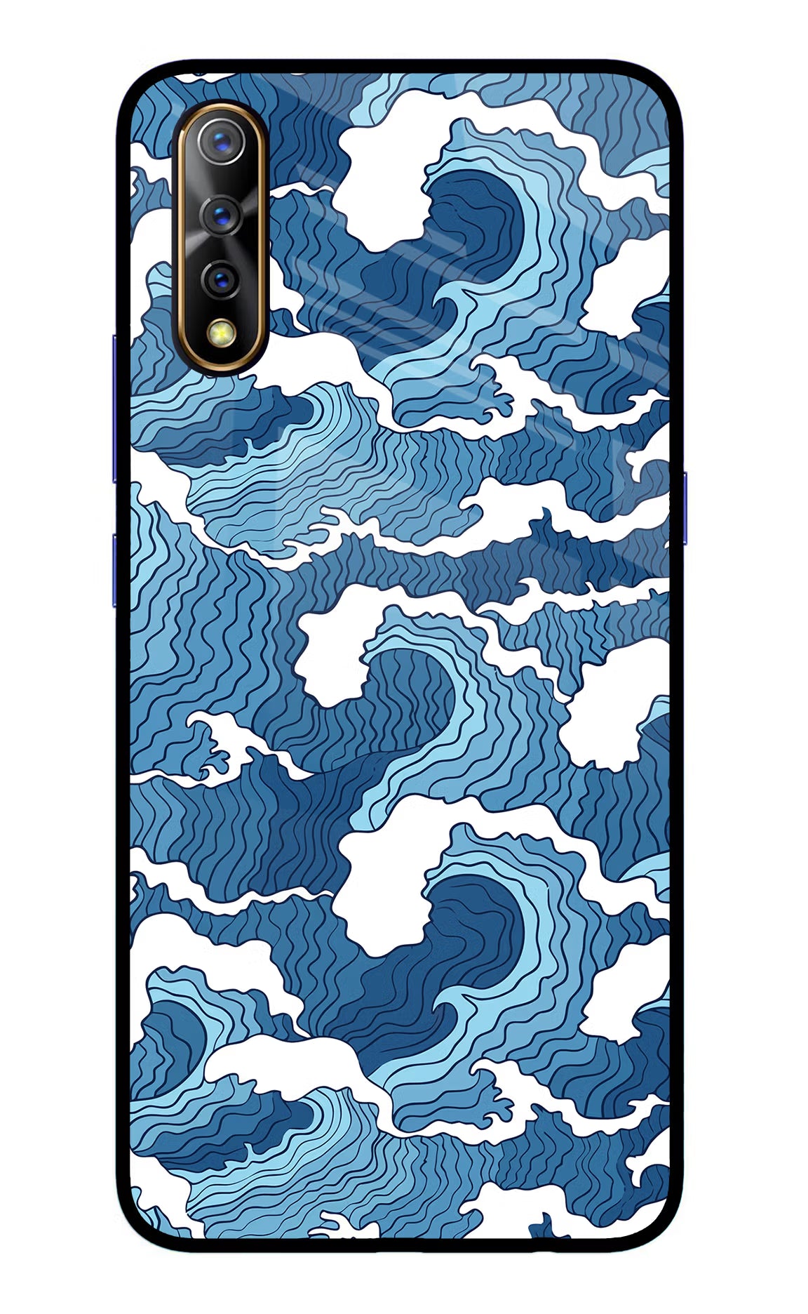 Blue Waves Vivo S1/Z1x Glass Case - Blue Waves Vivo S1/Z1x Glass Case Blue Waves Vivo S1/Z1x Glass Case