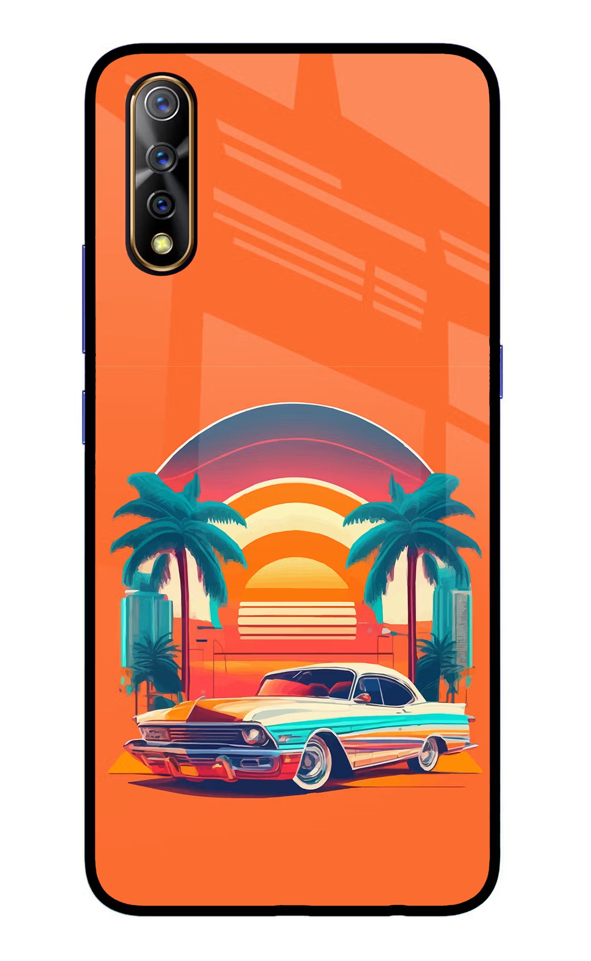 Palm Drive 80s Vivo S1/Z1x Glass Case - Palm Drive 80s Vivo S1/Z1x Glass Case Palm Drive 80s Vivo S1/Z1x Glass Case