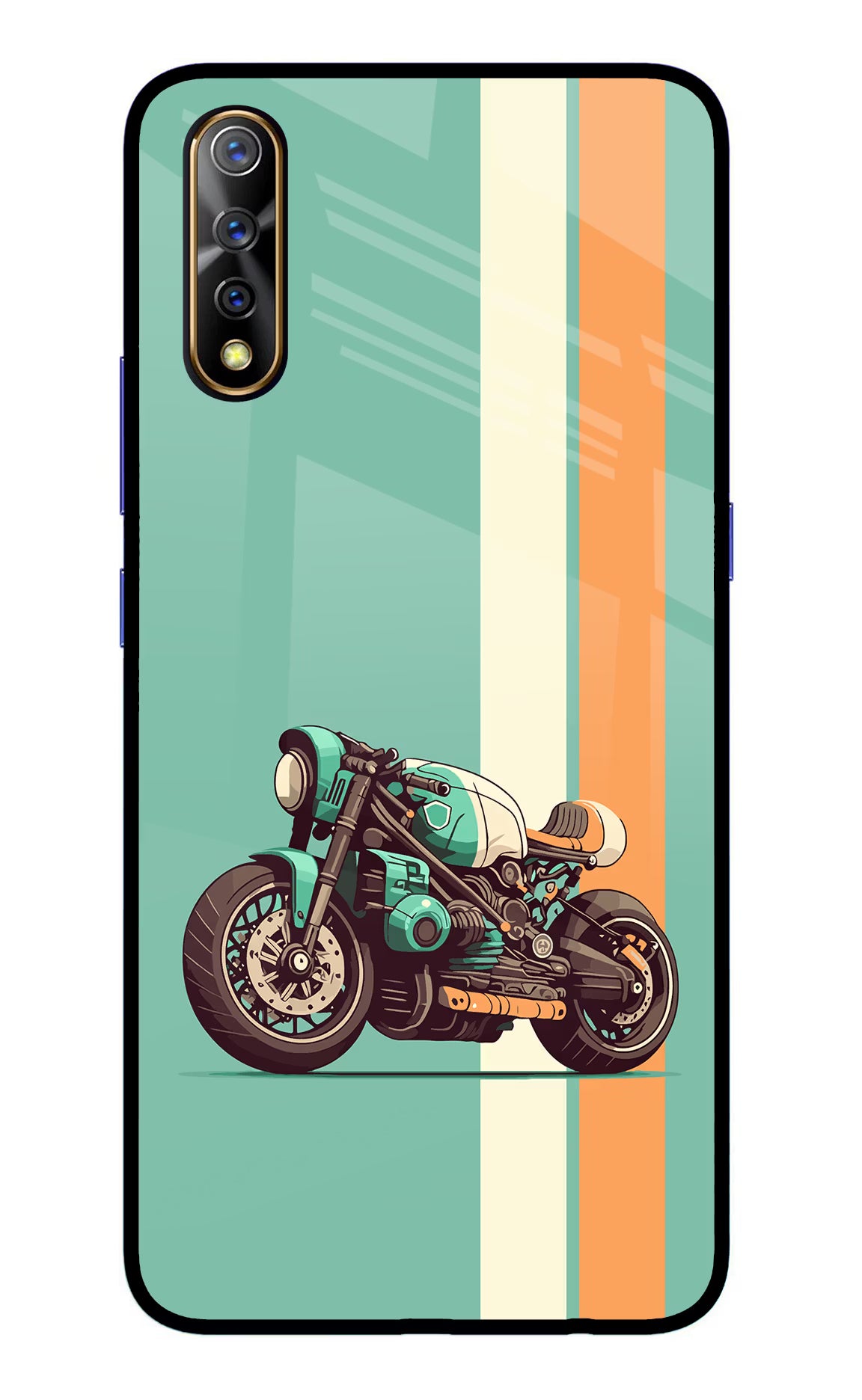 Striped Moto Drift Vivo S1/Z1x Glass Case - Striped Moto Drift Vivo S1/Z1x Glass Case Striped Moto Drift Vivo S1/Z1x Glass Case