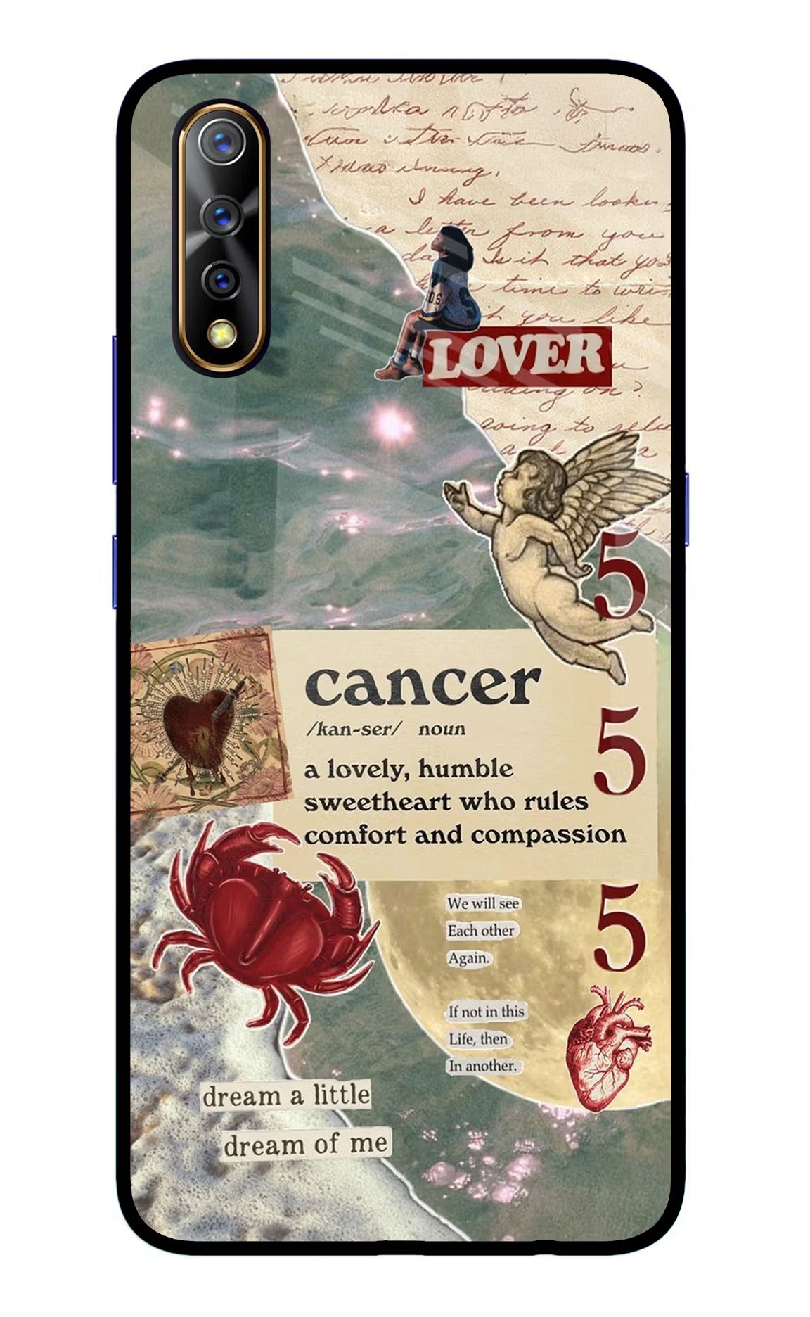 Cancer Zodiac Vivo S1/Z1x Glass Case - Cancer Zodiac Vivo S1/Z1x Glass Case Cancer Zodiac Vivo S1/Z1x Glass Case