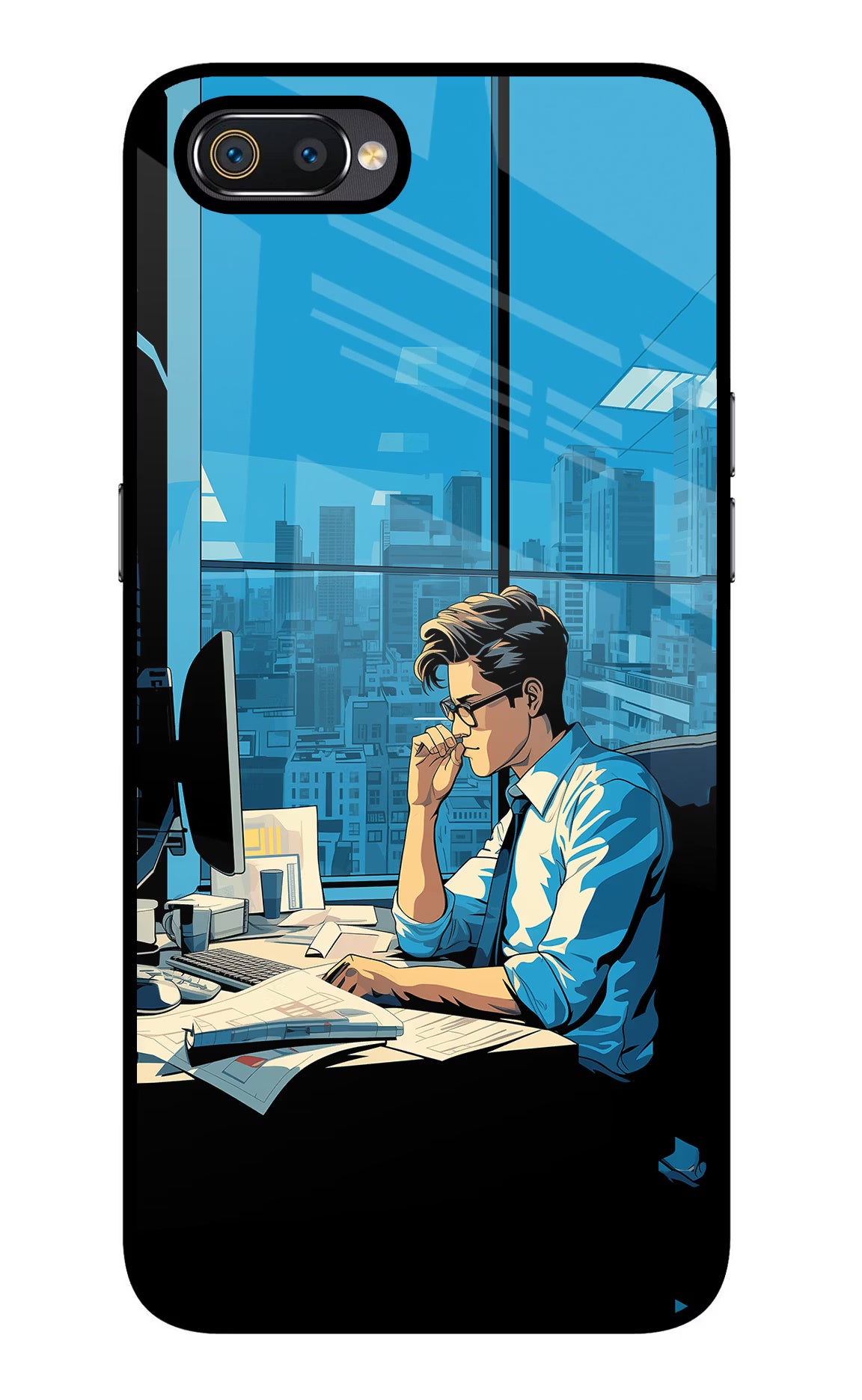 Focused Hustler (AI Generated) Realme C2 Glass Case - Focused Hustler (AI Generated) Realme C2 Glass Case Focused Hustler (AI Generated) Realme C2 Glass Case