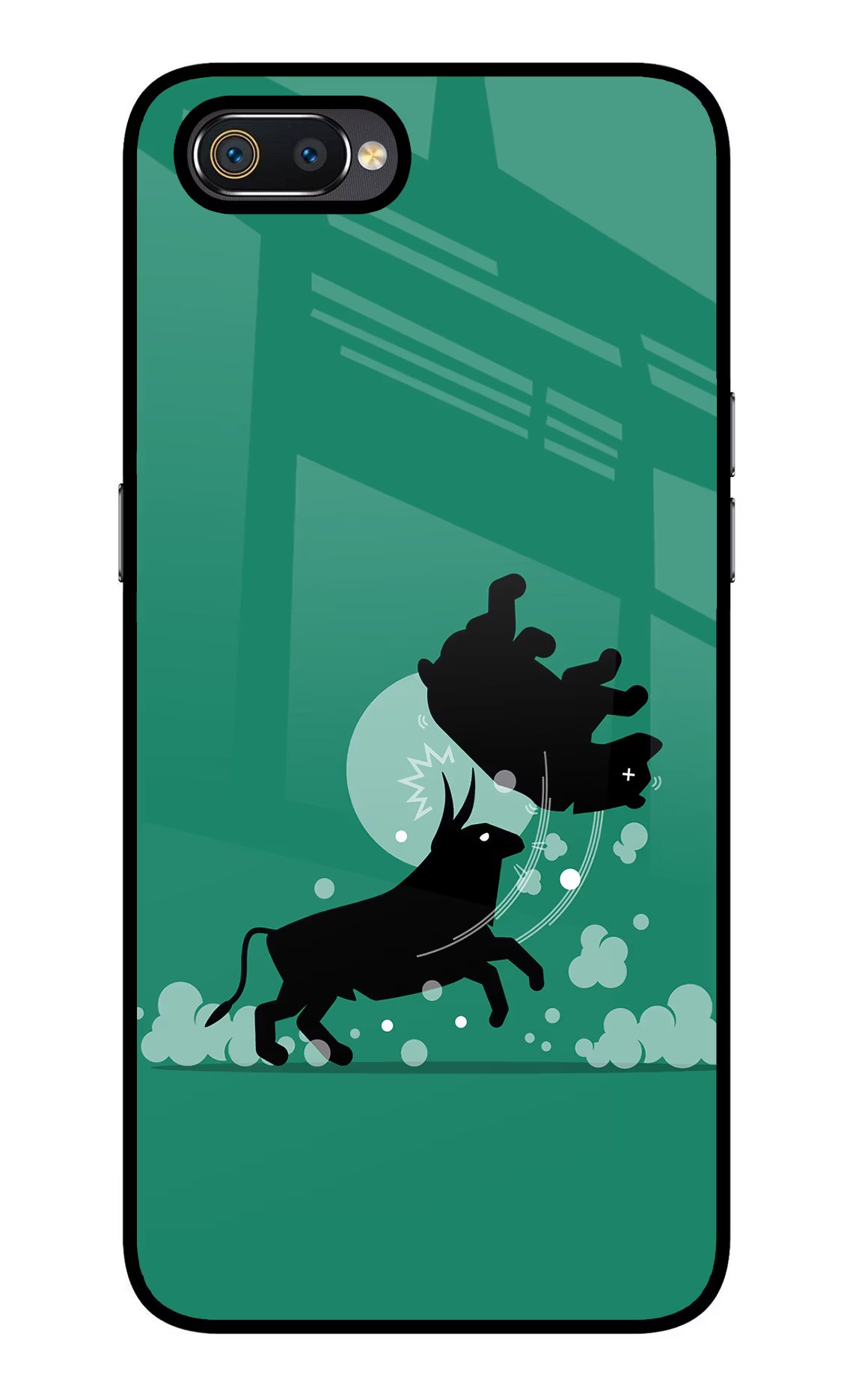 Bull Conqueror Realme C2 Glass Case - Bull Conqueror Realme C2 Glass Case Bull Conqueror Realme C2 Glass Case