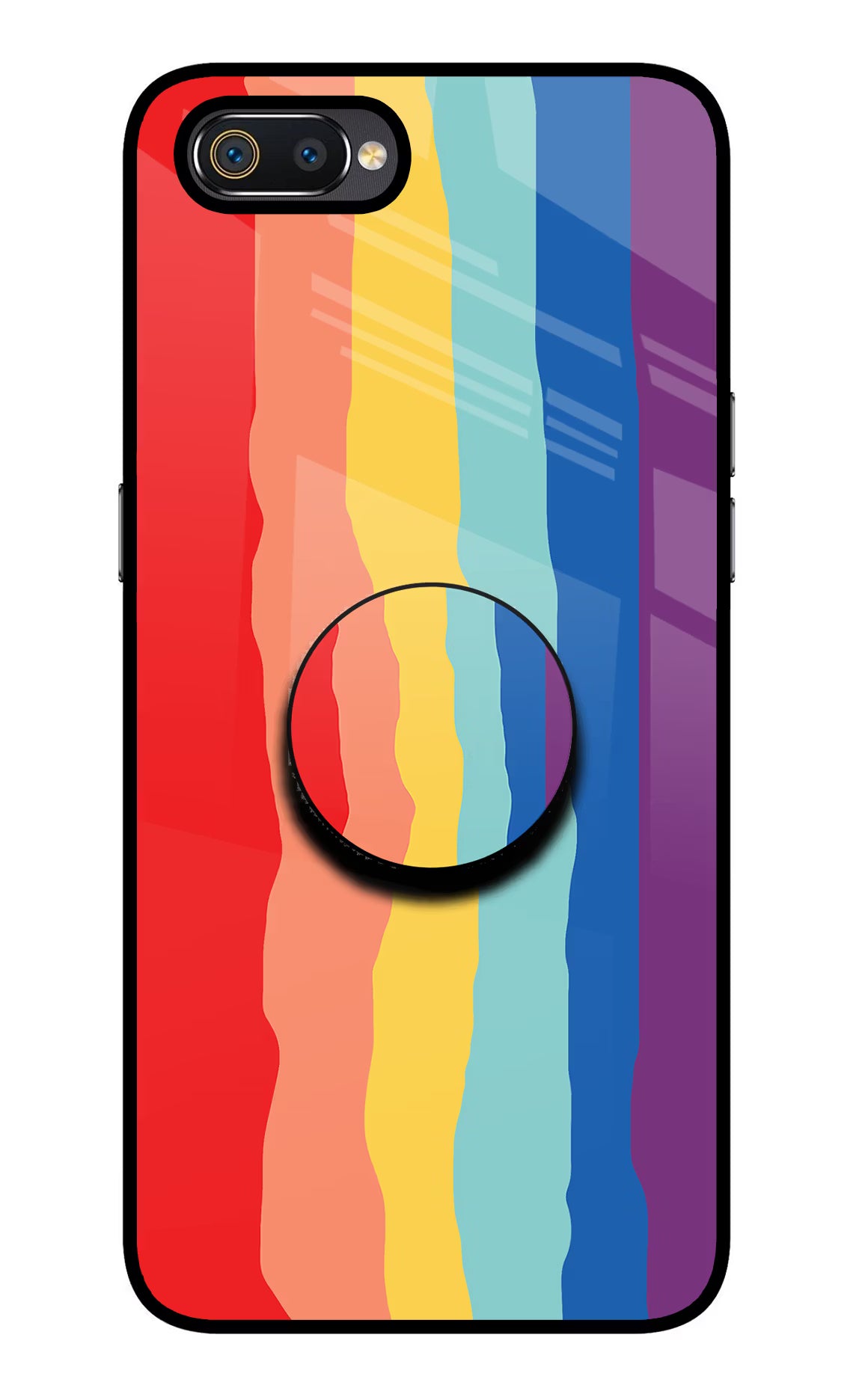 Rainbow Realme C2 Glass Case - Rainbow Realme C2 Glass Case Rainbow Realme C2 Glass Case