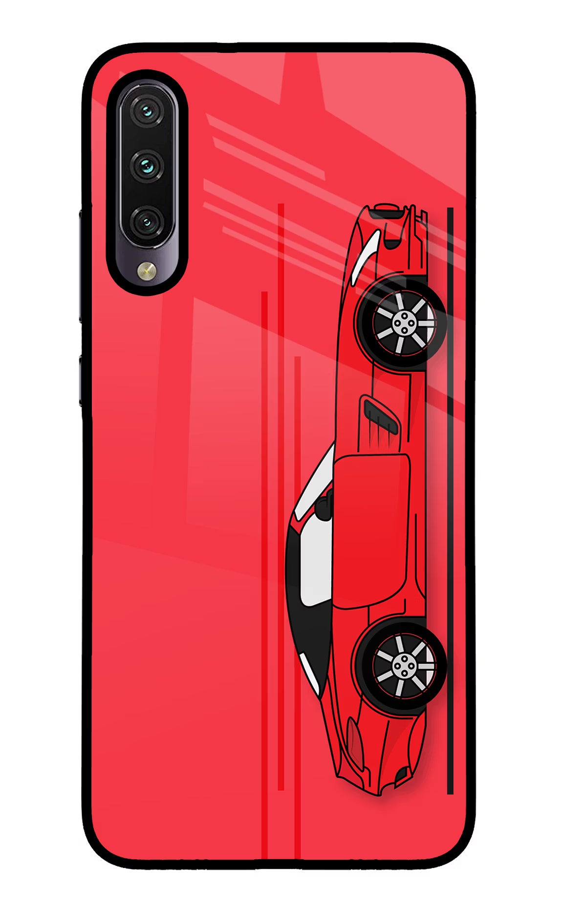 Red Velocity Mi A3 Glass Case - Red Velocity Mi A3 Glass Case Red Velocity Mi A3 Glass Case