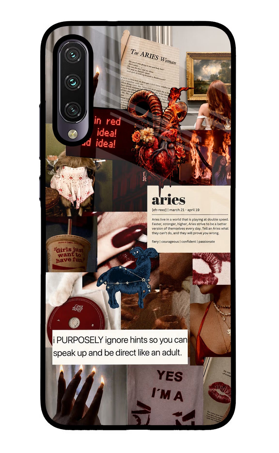 Zodiac Aries Mi A3 Glass Case - Zodiac Aries Mi A3 Glass Case Zodiac Aries Mi A3 Glass Case