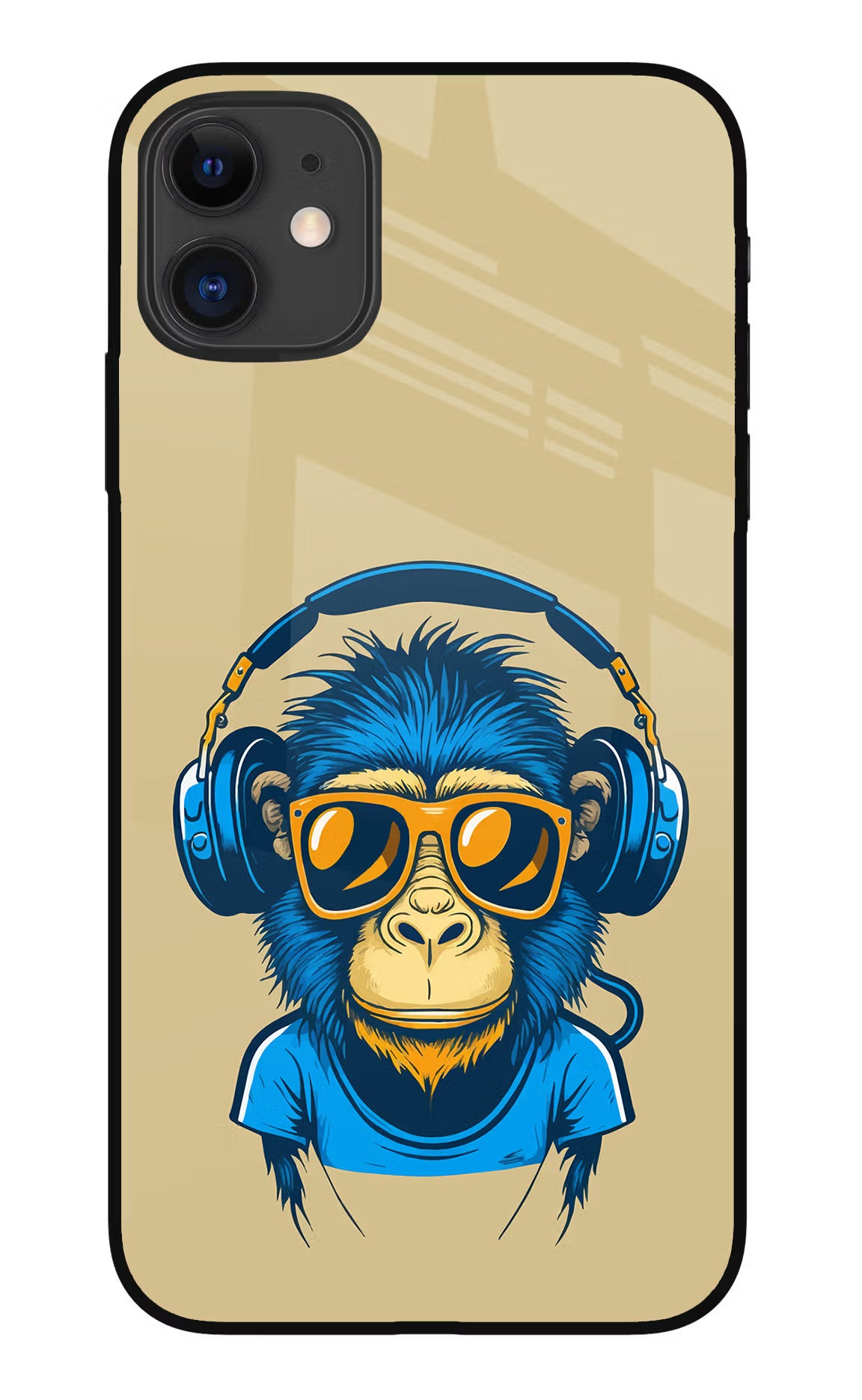 Monkey Headphone iPhone 11 Glass Case - Monkey Headphone iPhone 11 Glass Case Monkey Headphone iPhone 11 Glass Case