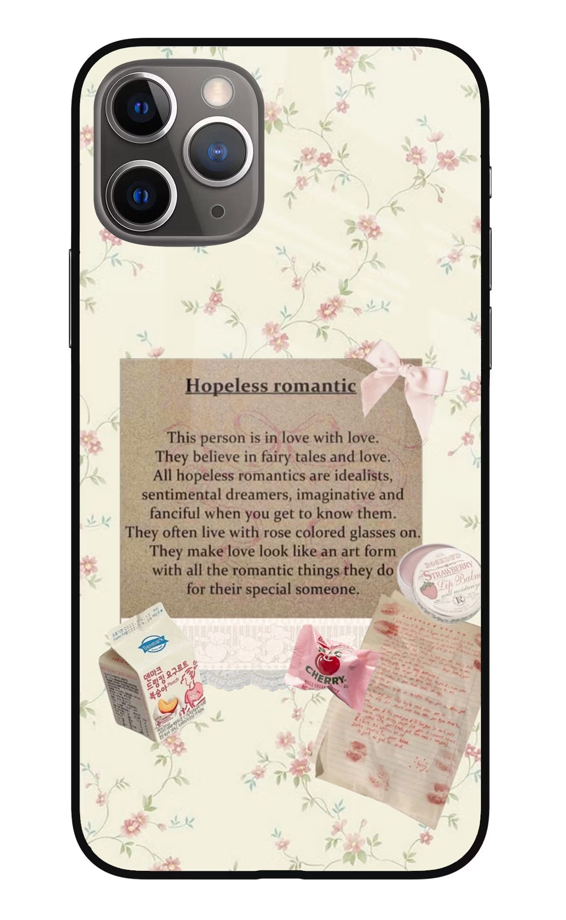 Hopeless Romantic iPhone 11 Pro Glass Case - Hopeless Romantic iPhone 11 Pro Glass Case Hopeless Romantic iPhone 11 Pro Glass Case
